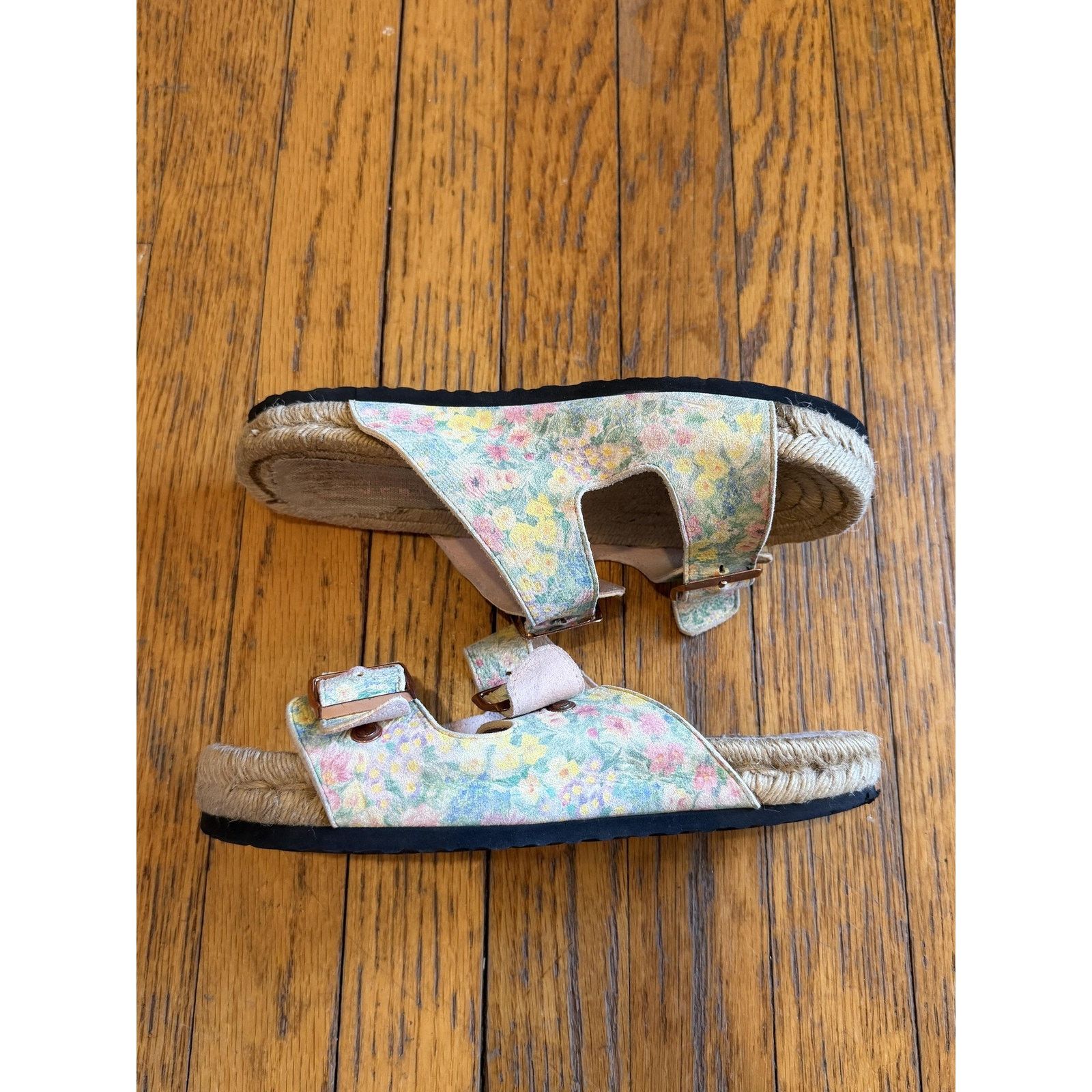 LoveShackFancy LoveShackFancy Manebí Nordic Floral Leather Espadrille Slide Size US 8.5 / IT 38.5 - 6 Thumbnail