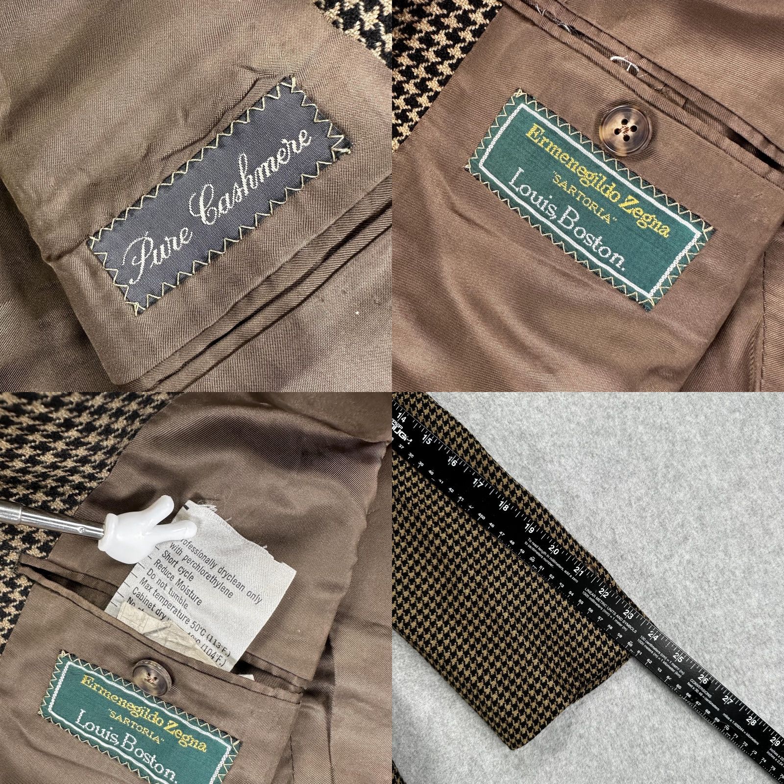 Ermenegildo Zegna VINTAGE Ermenegildo Zegna Sport Coat Blazer Mens 44 Brown Cashmere Tweed Switzerland Size 44R - 8 Thumbnail
