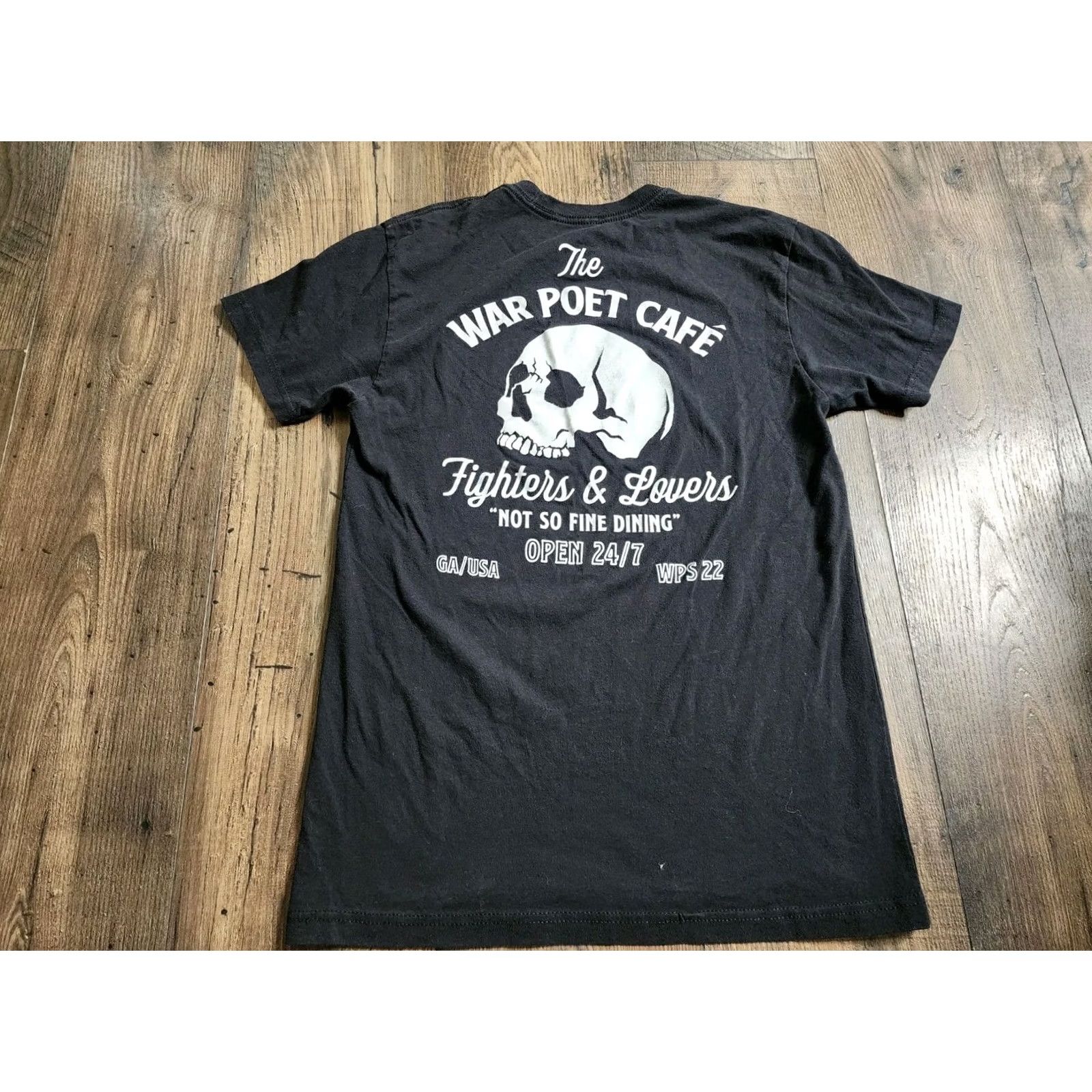 Doublet Mens S Warrior Poet Society T-Shirt Skull Graphic Print Double Sided Crew Neck Black Cotton Blend Short Sleeve Shirt Mens Size US S / EU 44-46 / 1 - 6 Thumbnail