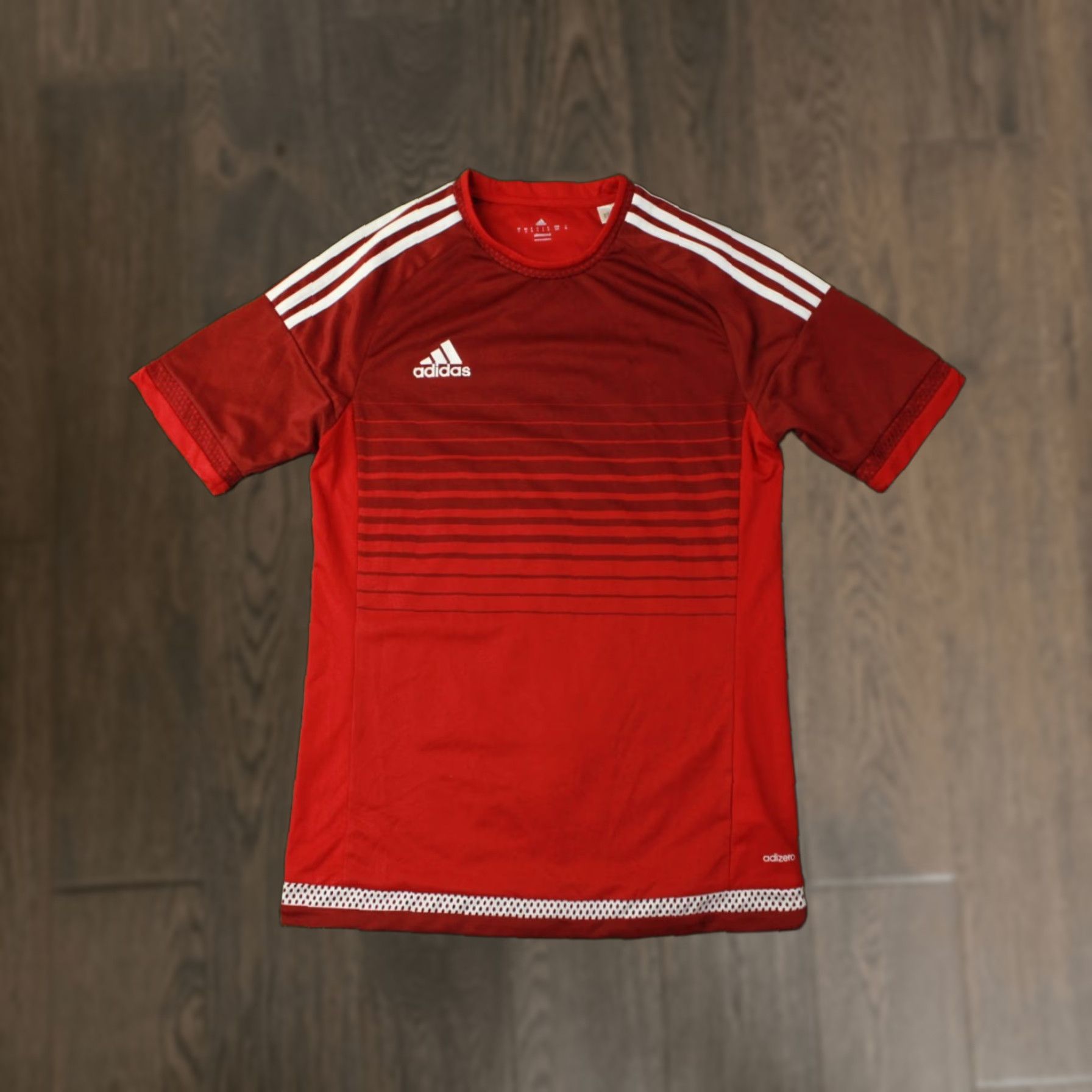 Adidas ADIDAS Campeon ADIZERO Football Shirt Mens S Red and White 2016 Adidas Performance Jersey Short Sleeve Crew Neck Sports Shirt Size US S / EU 44-46 / 1 - 1 Thumbnail