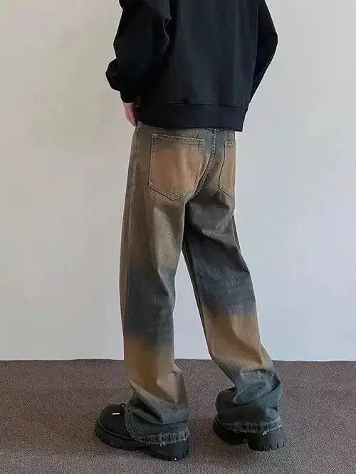 Japanese Brand Retro heavy industry yellow mud dyed bootcut jeans Size US 32 / EU 48 - 4 Thumbnail