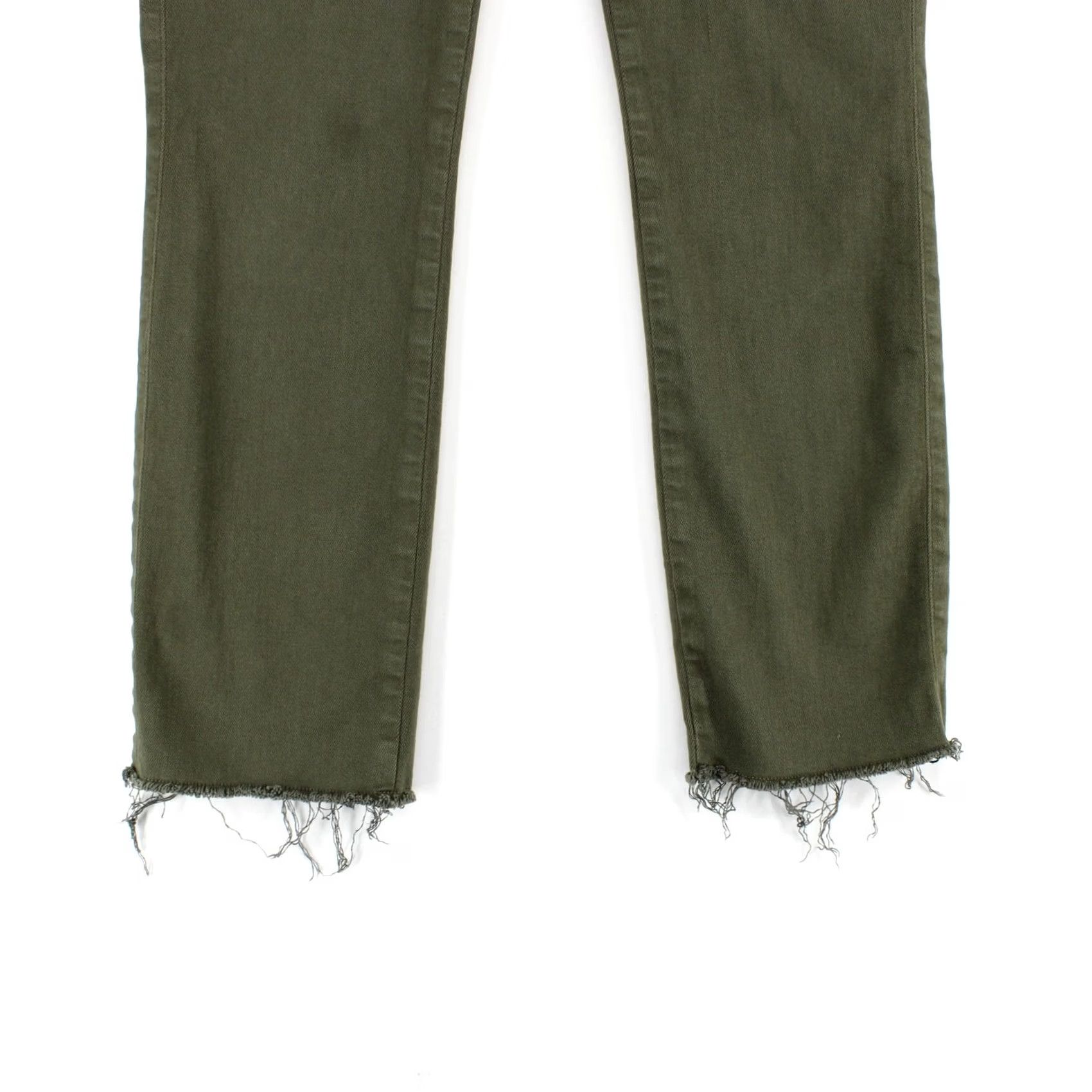 Frank & Eileen Frank & Eileen Derry Illusion Pants Womens 28 Green Pull On Slim Straight Ankle Denim Stretch Raw Hem United States 2010s Mens Womens Girls Size 28" / US 6 / IT 42 - 2 Thumbnail