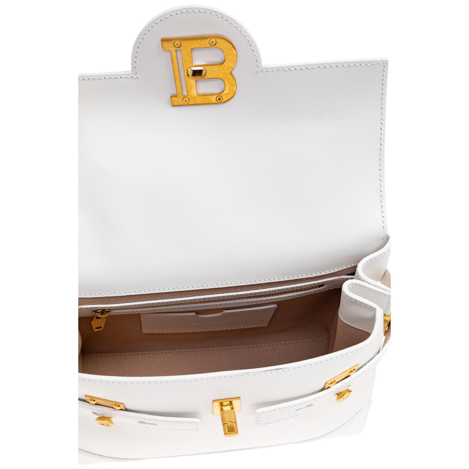 Balmain BALMAIN B-Buzz 23 White Leather Top Handle Bag New & Authent Size ONE SIZE - 4 Thumbnail