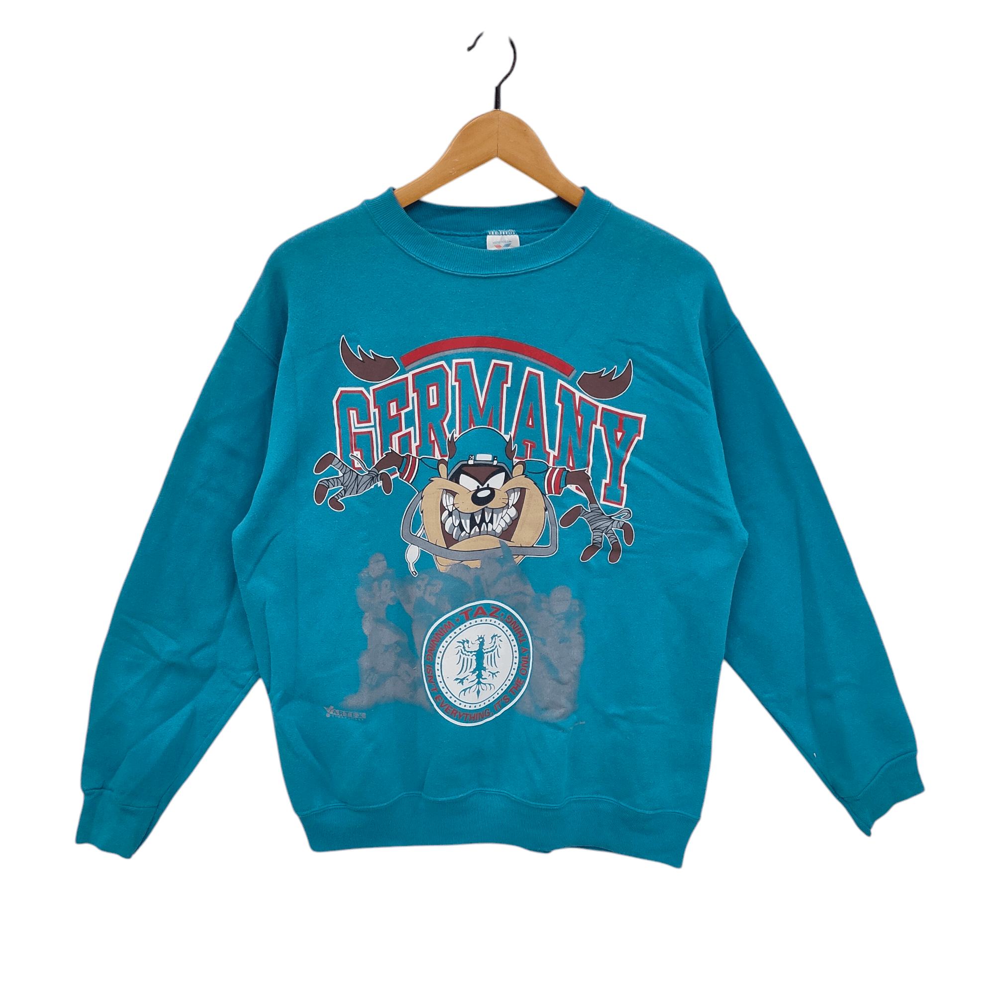 Cartoon Network × Vintage 90s Germany Tazmanian Devil Looney Tunes Torquoise Size US L / EU 52-54 / 3 - 1 Thumbnail
