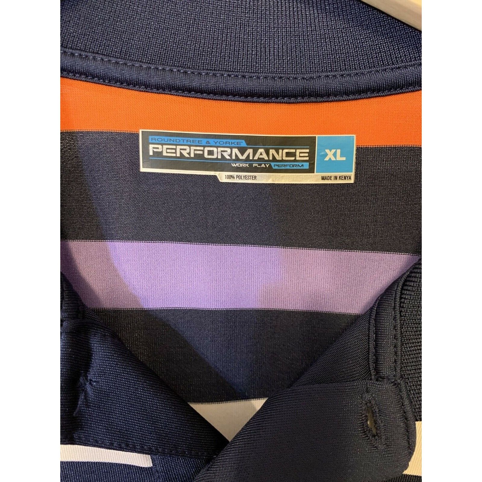 Roundtree & Yorke Roundtree & Yorke Performance polo Men’s Sz XL Striped Multi Size US XL / EU 56 / 4 - 2 Thumbnail