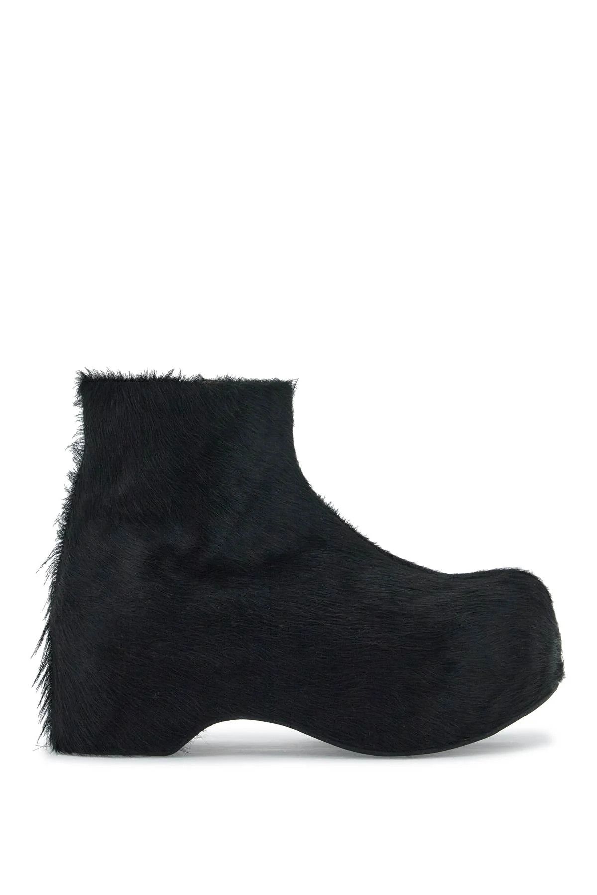 Marni o1s22i1n0525 Long-Haired Chunky Ankle Boots in Black Size US 7 / IT 37 - 1 Thumbnail