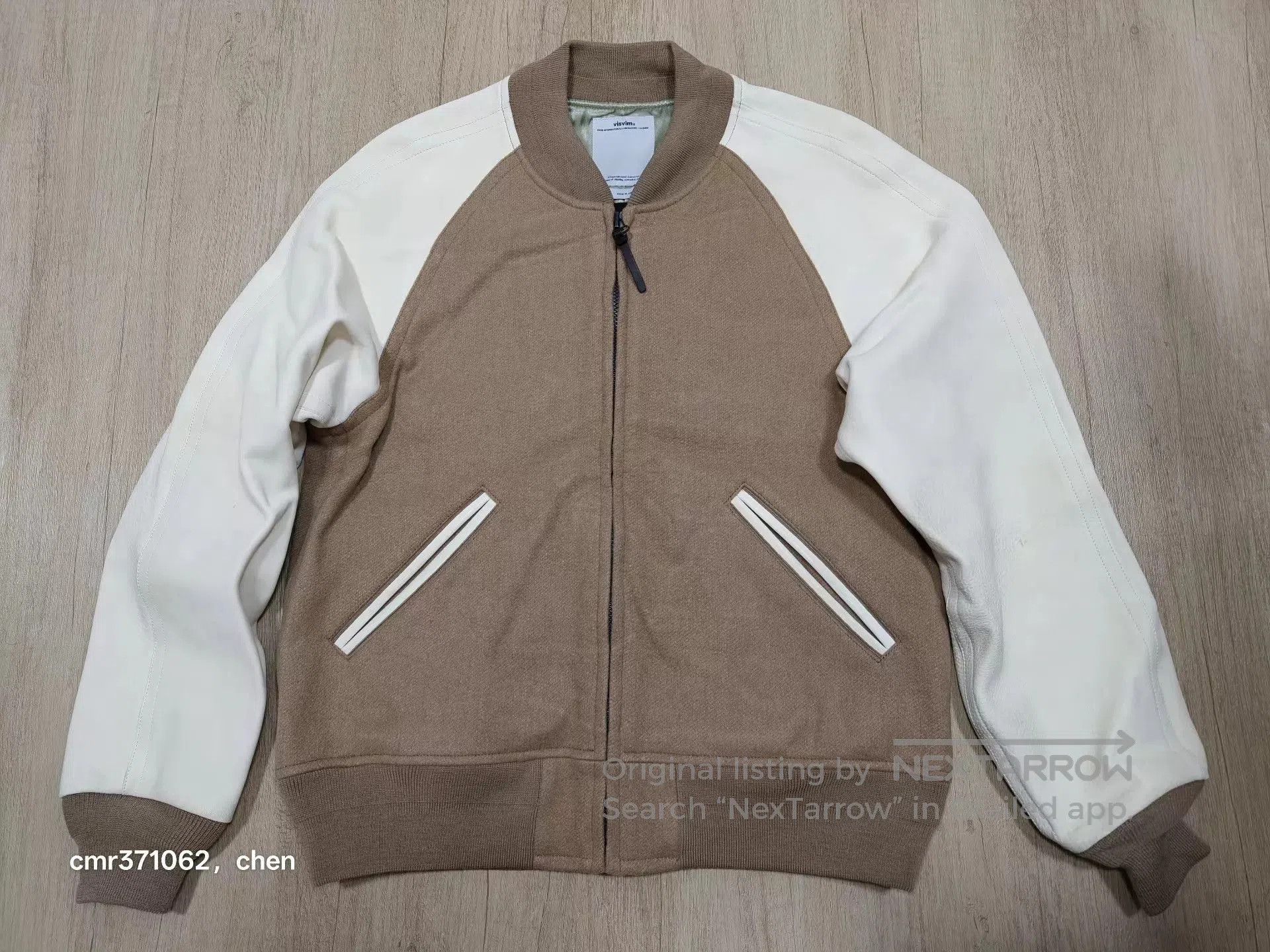 Visvim Brown and White Zip-Front Bomber Jacket. Size US M / EU 48-50 / 2 - 1 Thumbnail