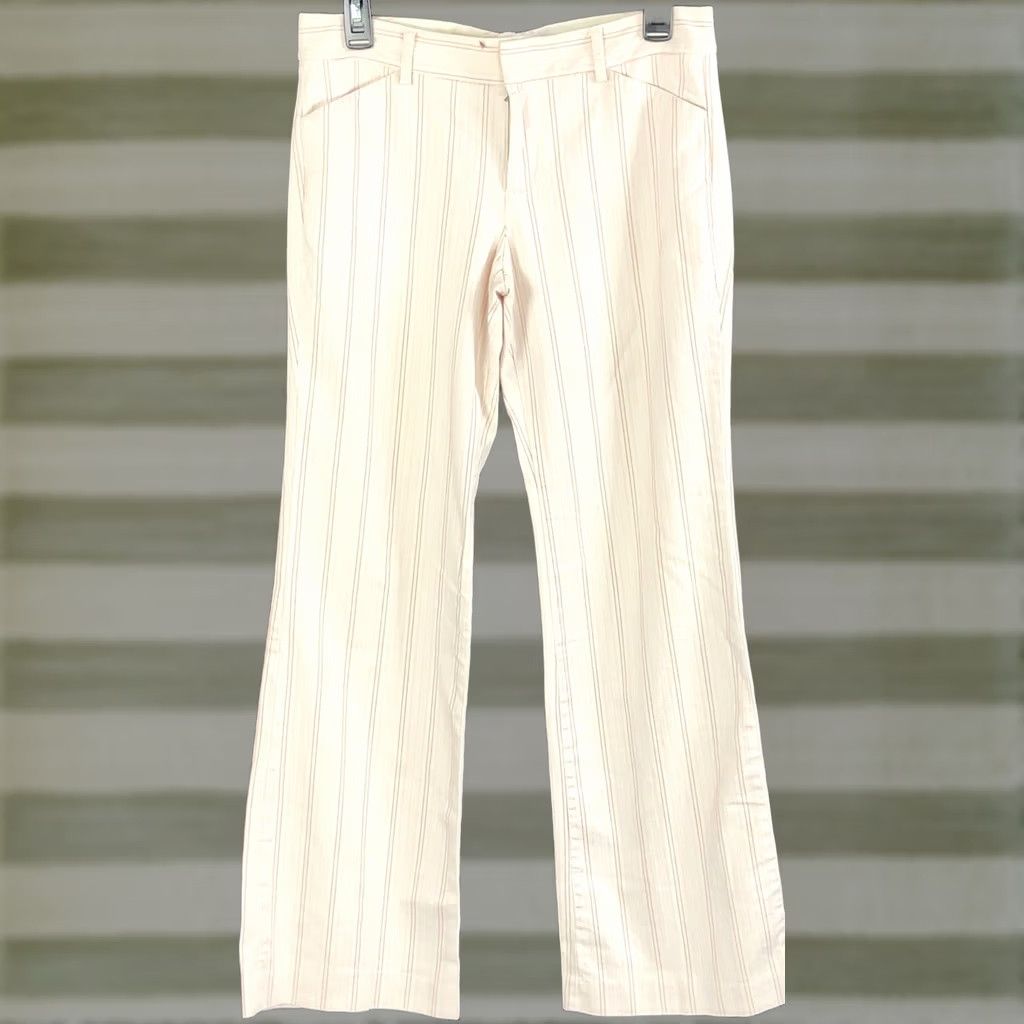 Gap Vintage 2004 Gap mid rise pants 4 pink stripe flare pockets 29"W 30" IN Y2K Boho Size 27" / US 4 / IT 40 - 1 Thumbnail
