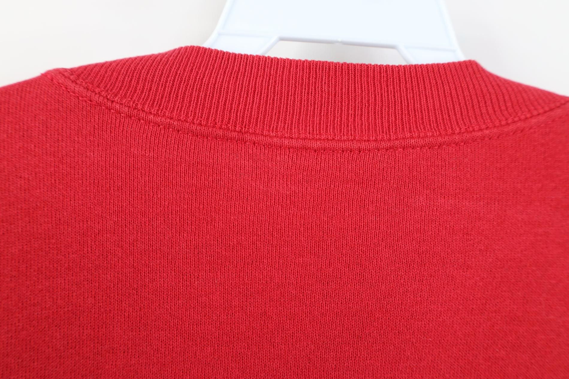 Vintage Vintage 90s Streetwear Blank Crewneck Sweatshirt Cherry Red Size US XL / EU 56 / 4 - 10 Thumbnail