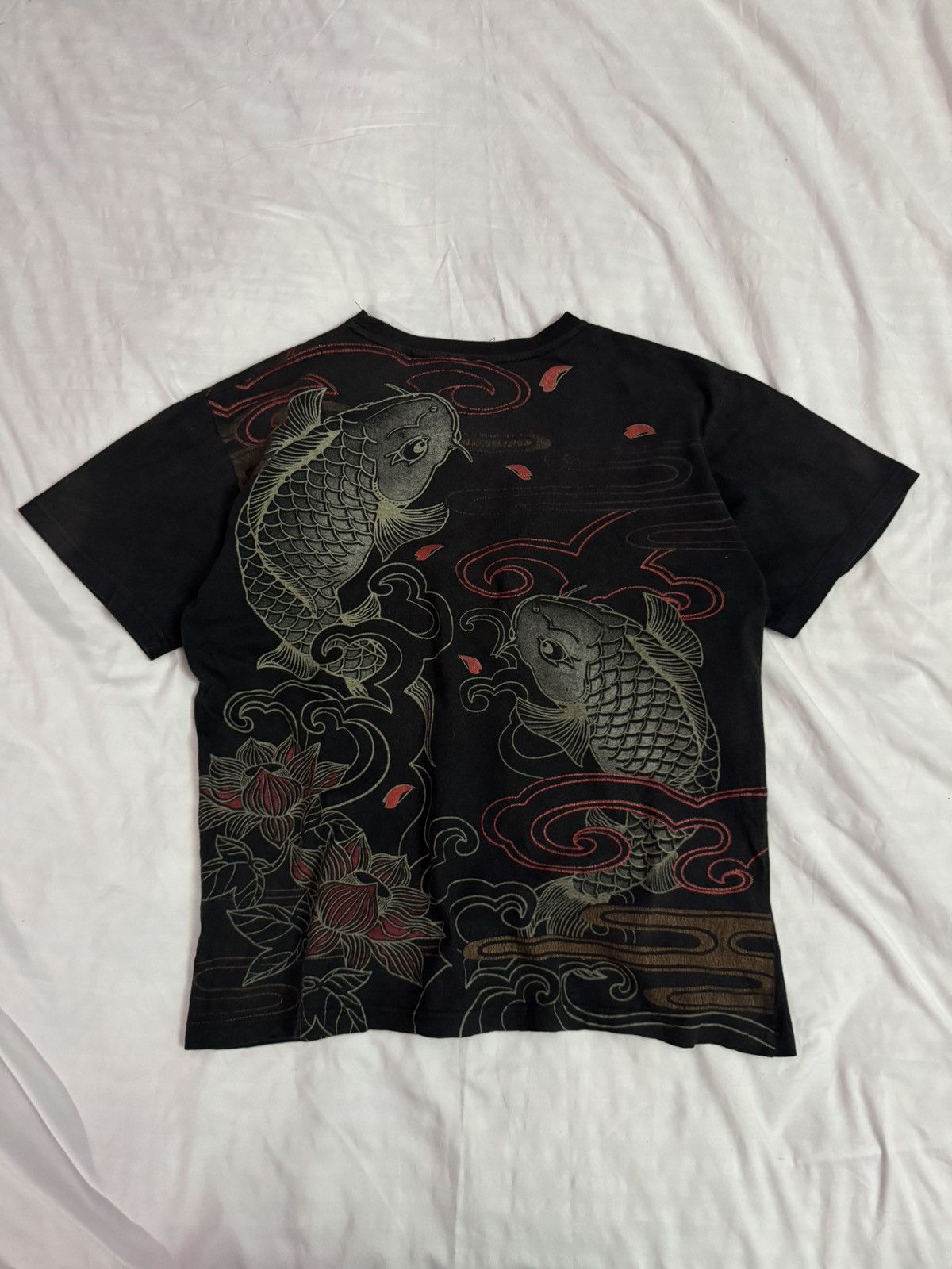 Japanese Brand Vintage Japanese Tattoos Koi Fish Sukajan Tees Size US XL / EU 56 / 4 - 1 Thumbnail