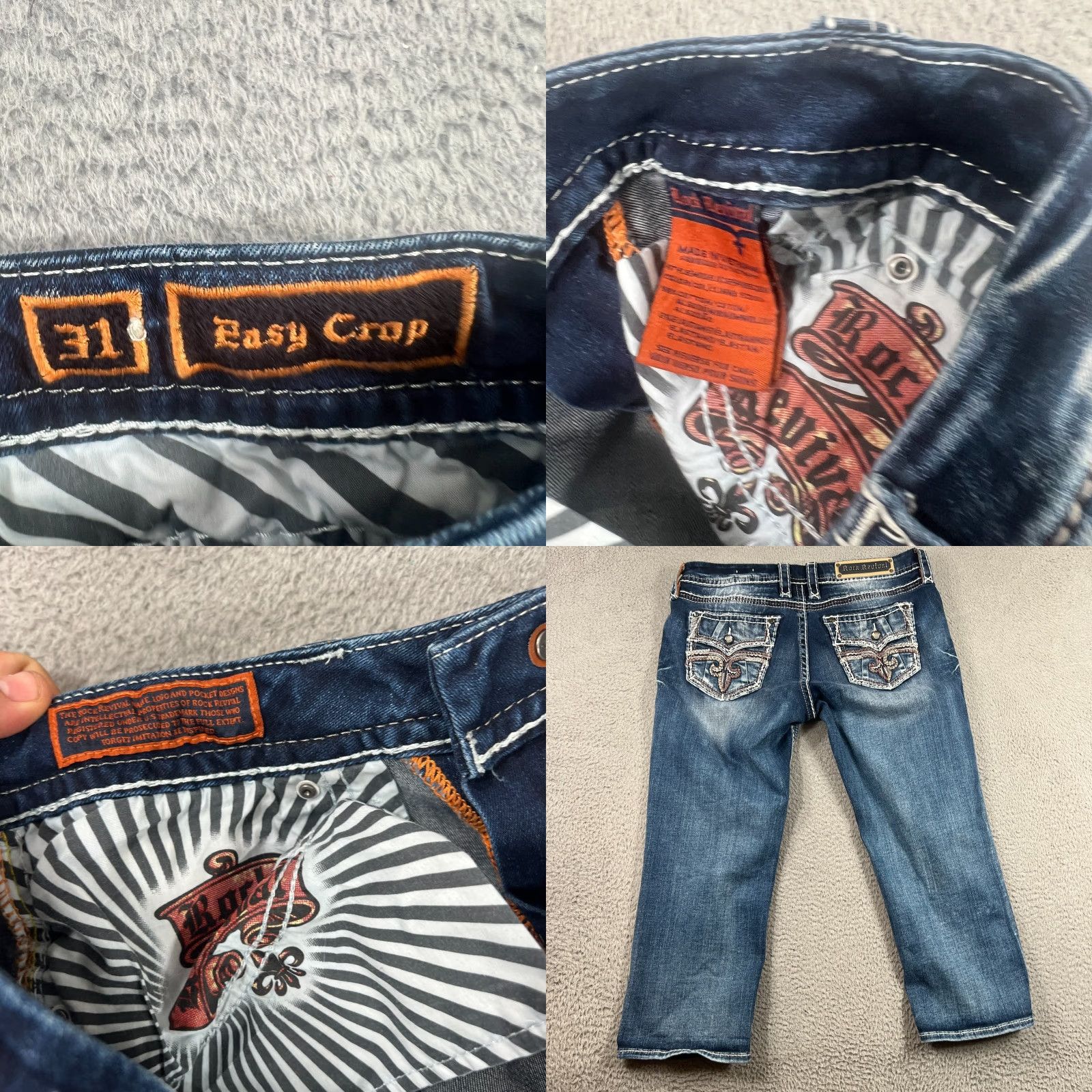 Vintage VINTAGE Rock Revival Denim Jeans Ladies Size 31 Blue Cropped Regular Fit 5-Pocket Size 24" / US 00 / IT 34 - 8 Thumbnail