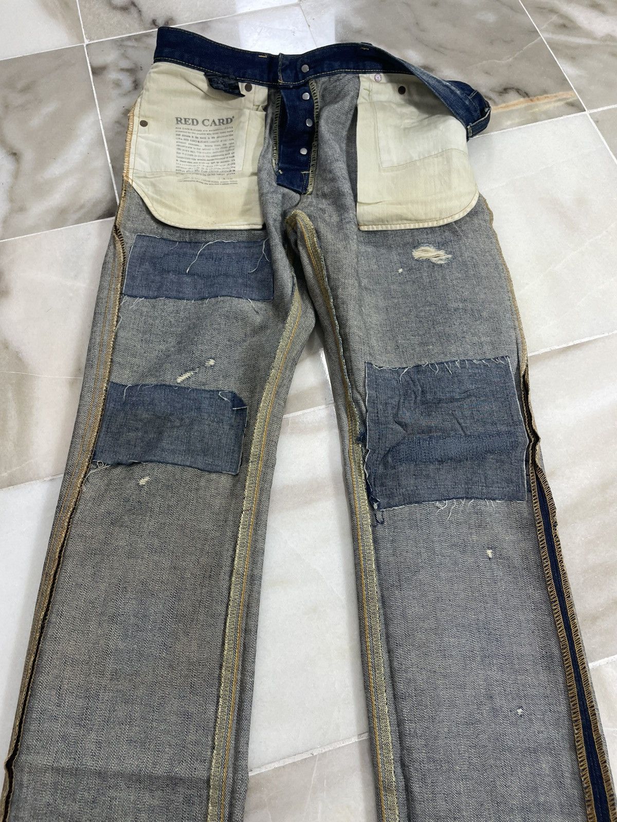 Vintage Vintage Redcard Japanese Distressed Jeans Size US 34 / EU 50 - 9 Thumbnail