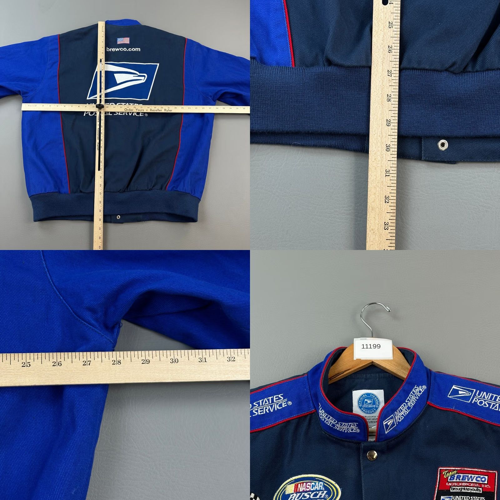 NASCAR VINTAGE USPS Nascar Jacket Mens XL Blue Logo Bomber Jacket Size US XL / EU 56 / 4 - 9 Thumbnail
