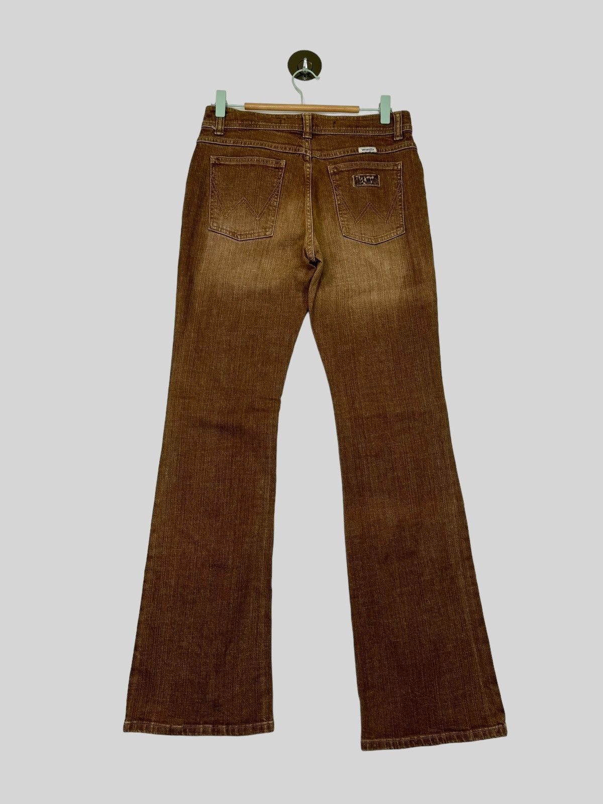 Japanese Brand Flare Vintage Wrangler Brown Wide Leg Denim Size US 28 / EU 44 - 2 Thumbnail