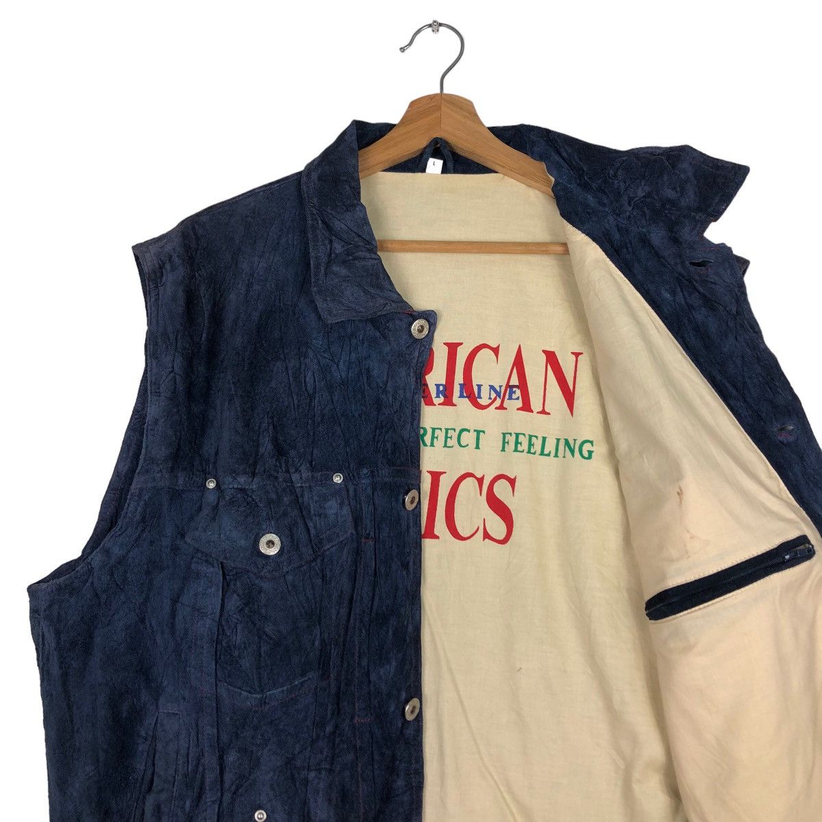 Japanese Brand 🔥Suede Leather Biker Vest Cuir Vera Pelle Japan Size US L / EU 52-54 / 3 - 10 Thumbnail