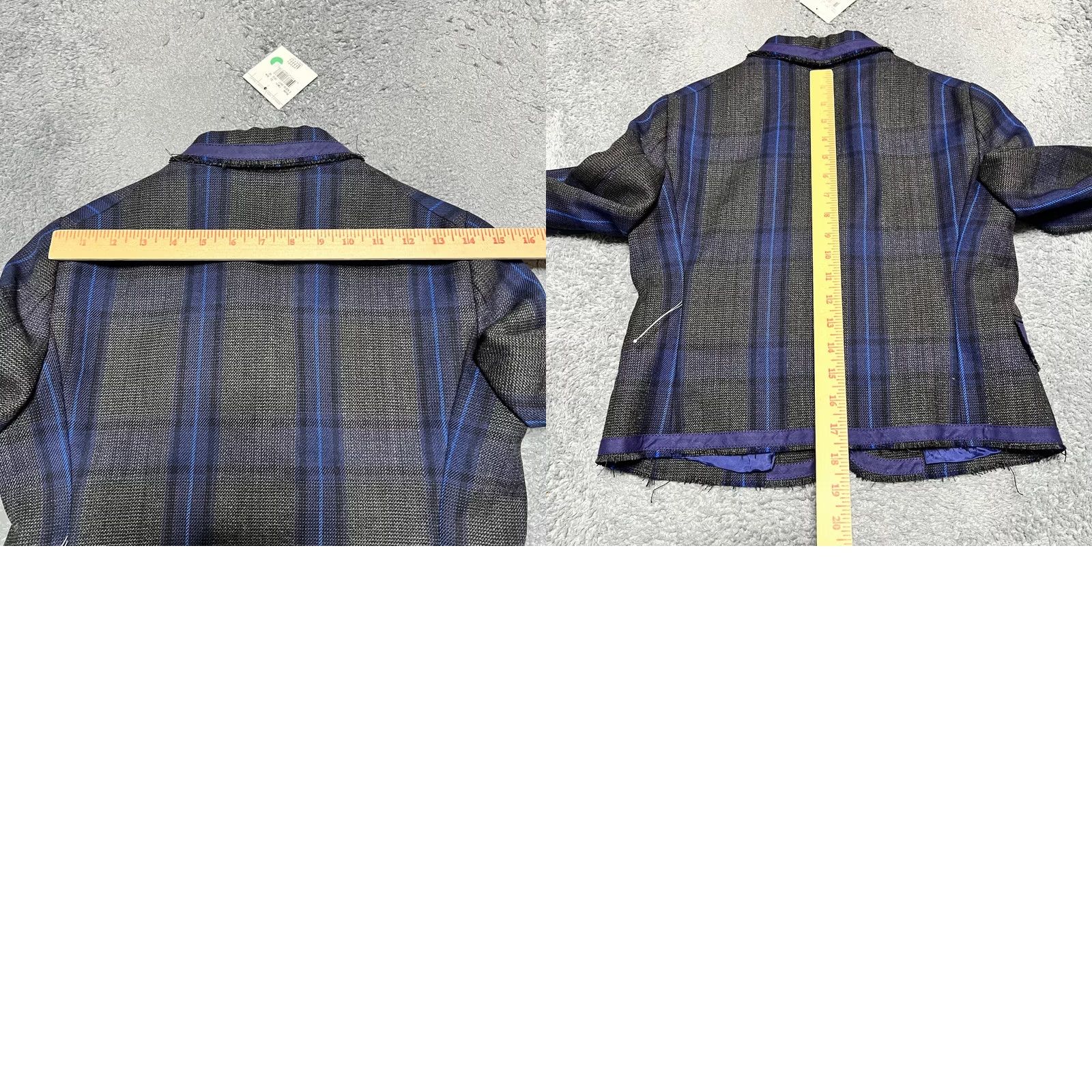 Moschino Moschino Plaid Blazer Womens 10 Jacket Cropped Snap Wool Punk Blue US 42 Italy Wool Blazer Womens Size L / US 10 / IT 46 - 9 Thumbnail