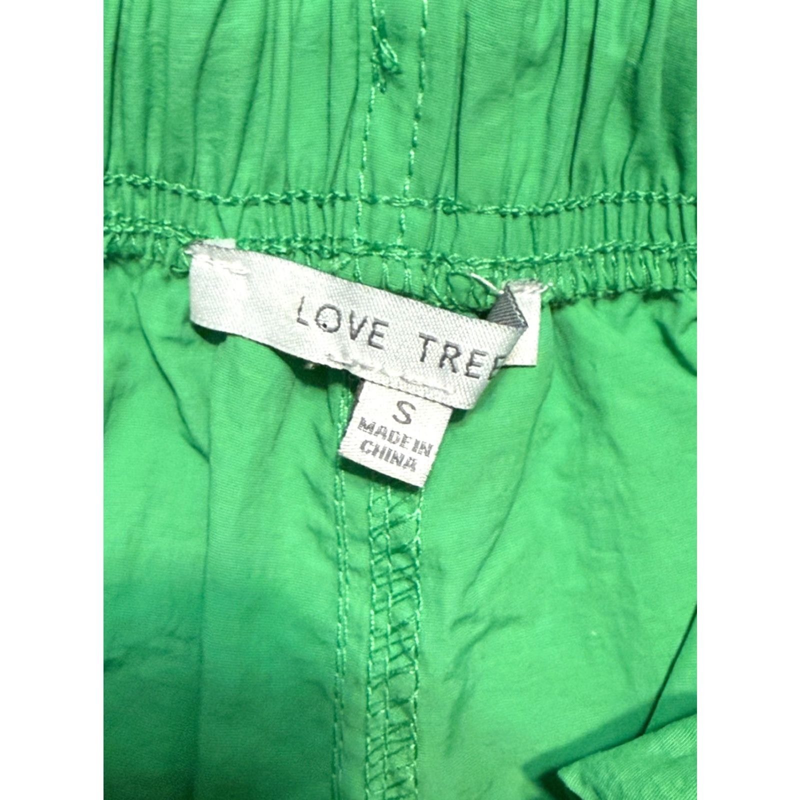 Vintage Love Tree Pants Women's Small Green Windbreaker Pants Elastic Waist Nylon Regular Modern Windbreaker Style Spring Fall Summer Shoes? Size 28" / US 6 / IT 42 - 4 Thumbnail