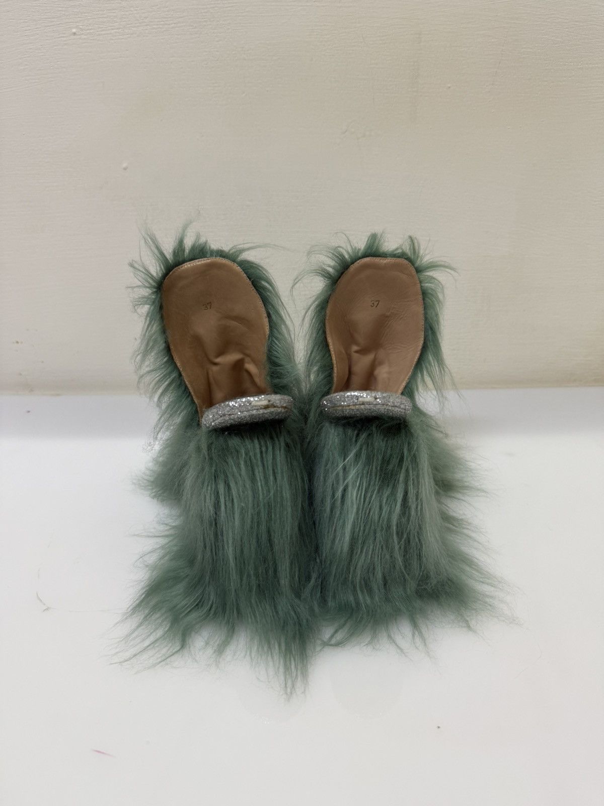 Maison Margiela MAISON MARGIELA Pre-owned Green Faux Fur Mules & Clogs Size US 6 / IT 36 - 3 Thumbnail