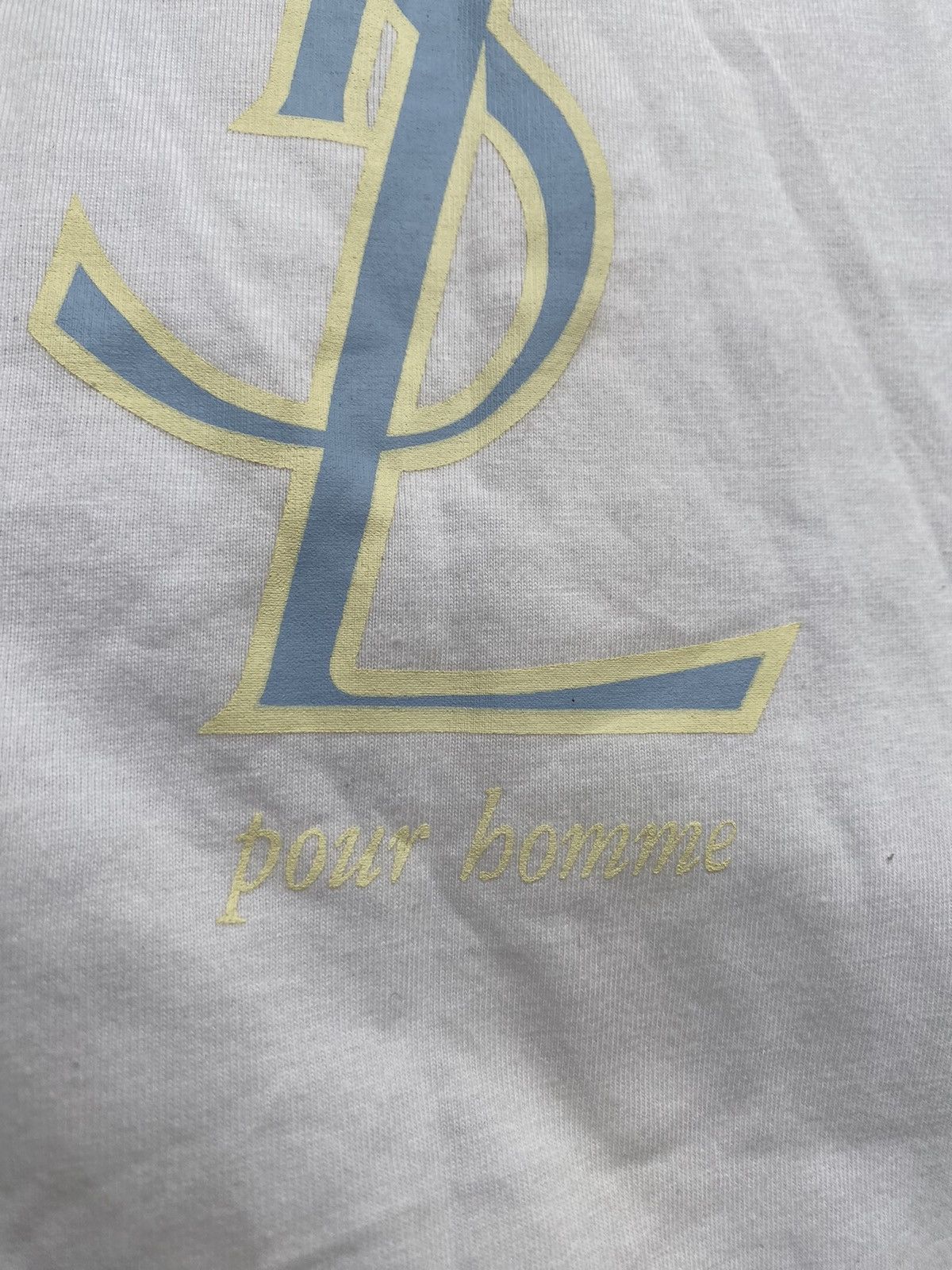 Yves Saint Laurent White YSL T-Shirt Big Logo Size US L / EU 52-54 / 3 - 17 Thumbnail