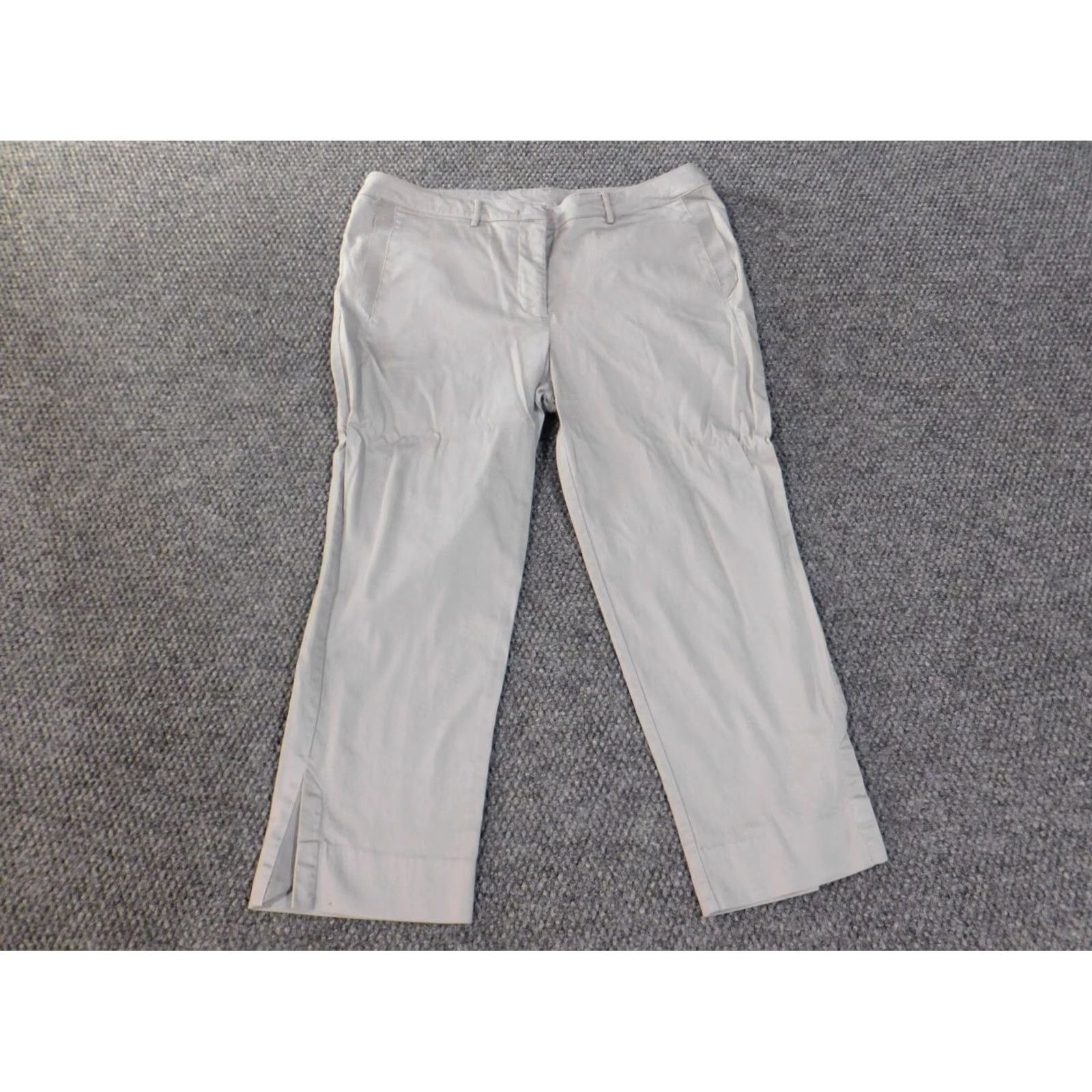 Vintage Simply Vera Wang Pants 10 gray straight Womens chino classic stretch cotton Size 24" / US 00 / IT 34 - 3 Thumbnail