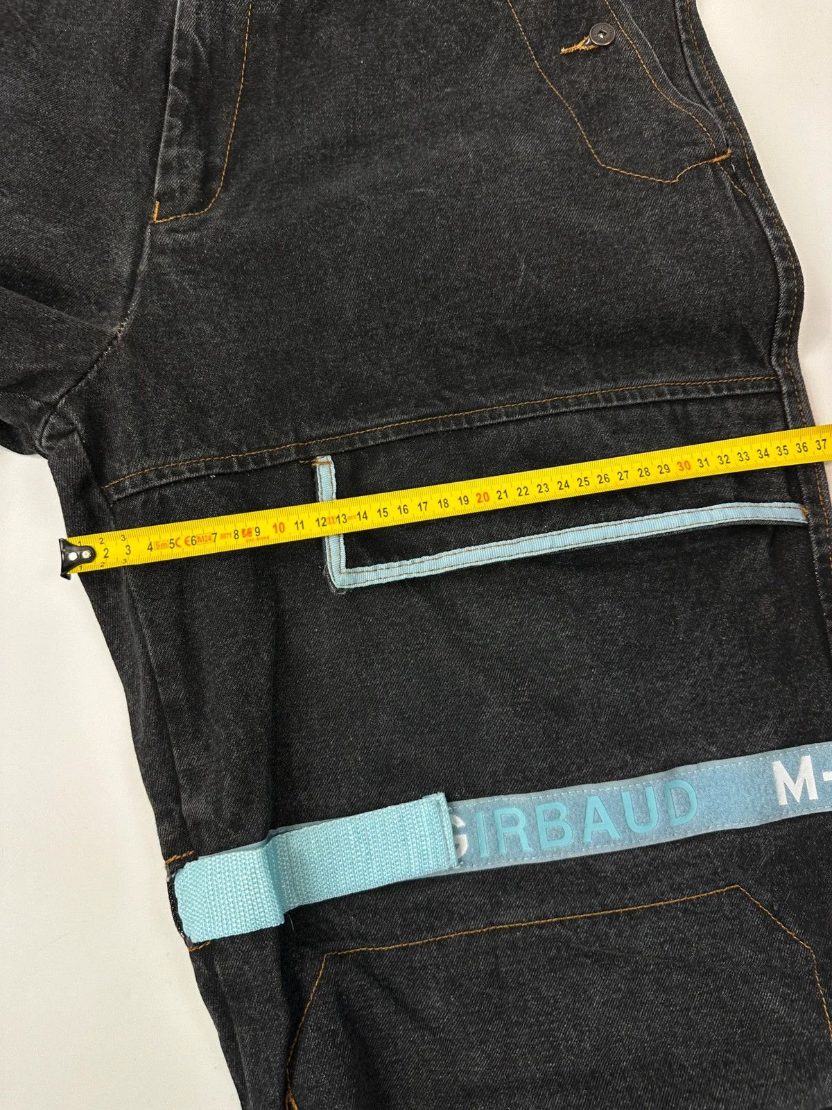 Marithe + Francois Girbaud Marithé + François Black & Blue Baggy Velcro Denim Pants Size US 36 / EU 52 - 15 Thumbnail