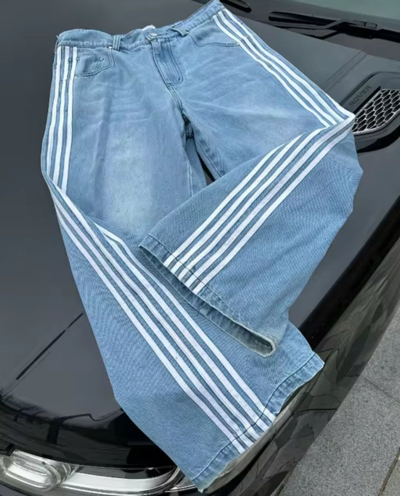 Japanese Brand × Vintage Blue Baggy Striped Pants Size US 32 / EU 48 - 1 Thumbnail