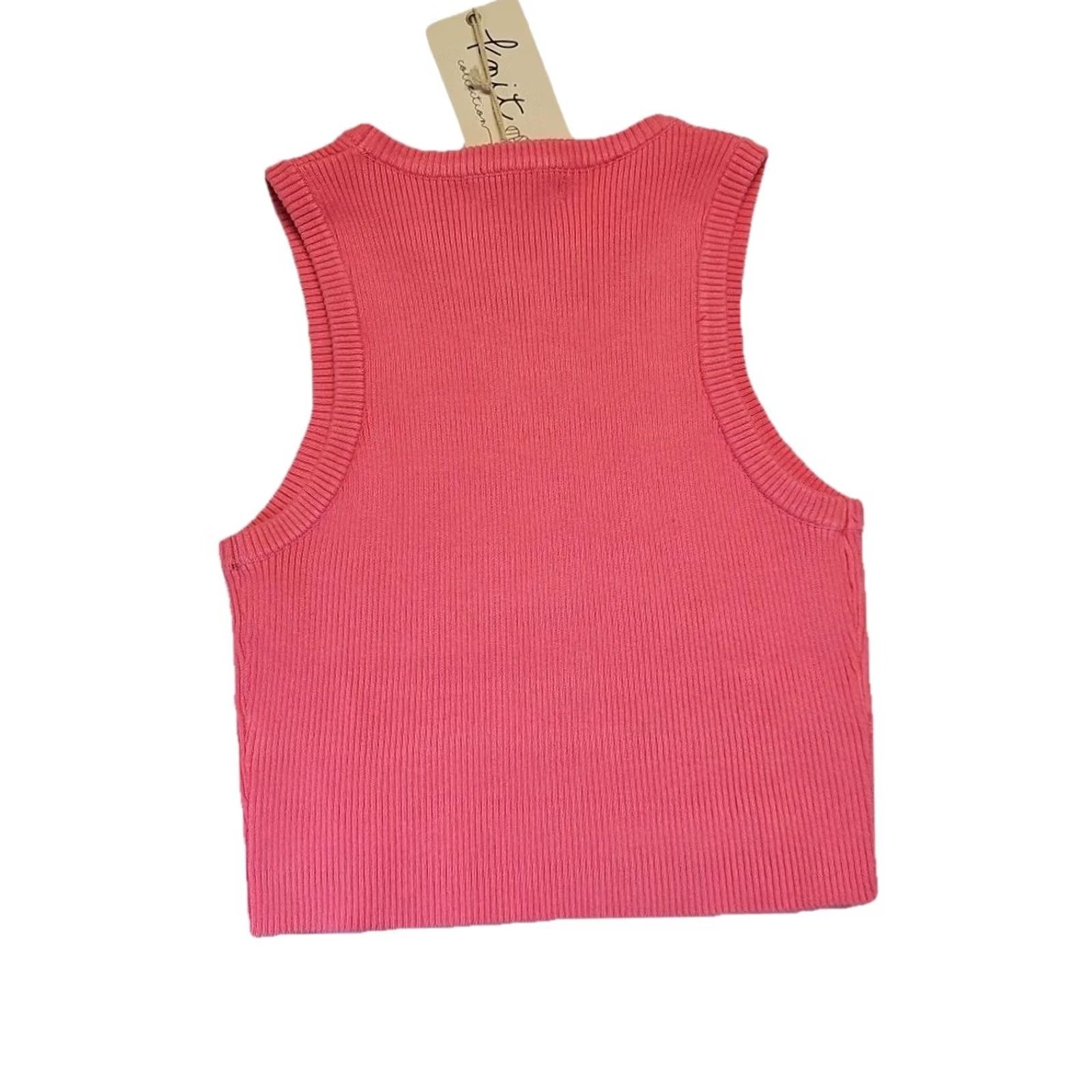 Vintage Love Tree Ribbed Knit Tank Top Lot 2 NWT Blue Pink Sleeveless Pullover Viscose Blend Women's Tank Top L Size L / US 10 / IT 46 - 5 Thumbnail