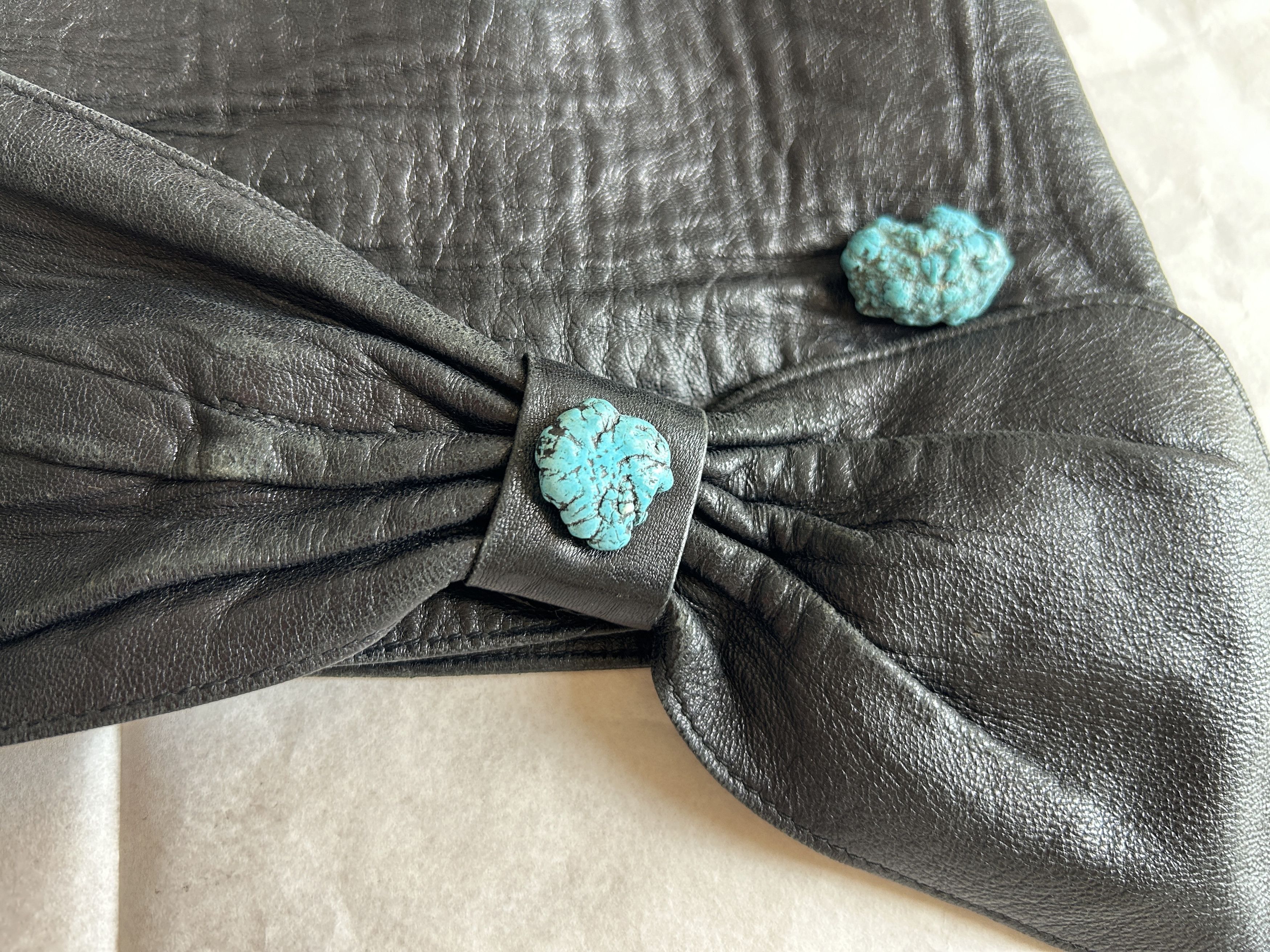 Vintage Vintage 80s Black Leather Wrap Belt Size ONE SIZE - 6 Thumbnail