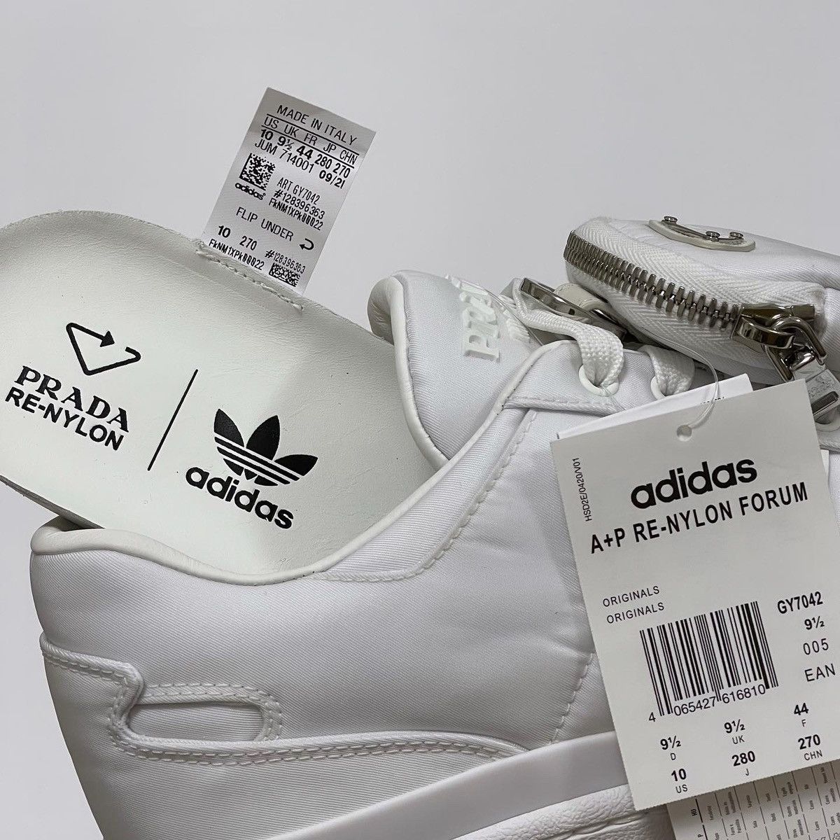 Adidas × Prada Prada x Adidas Re-Nylon Forum Low White Size US 10 / EU 43 - 4 Thumbnail