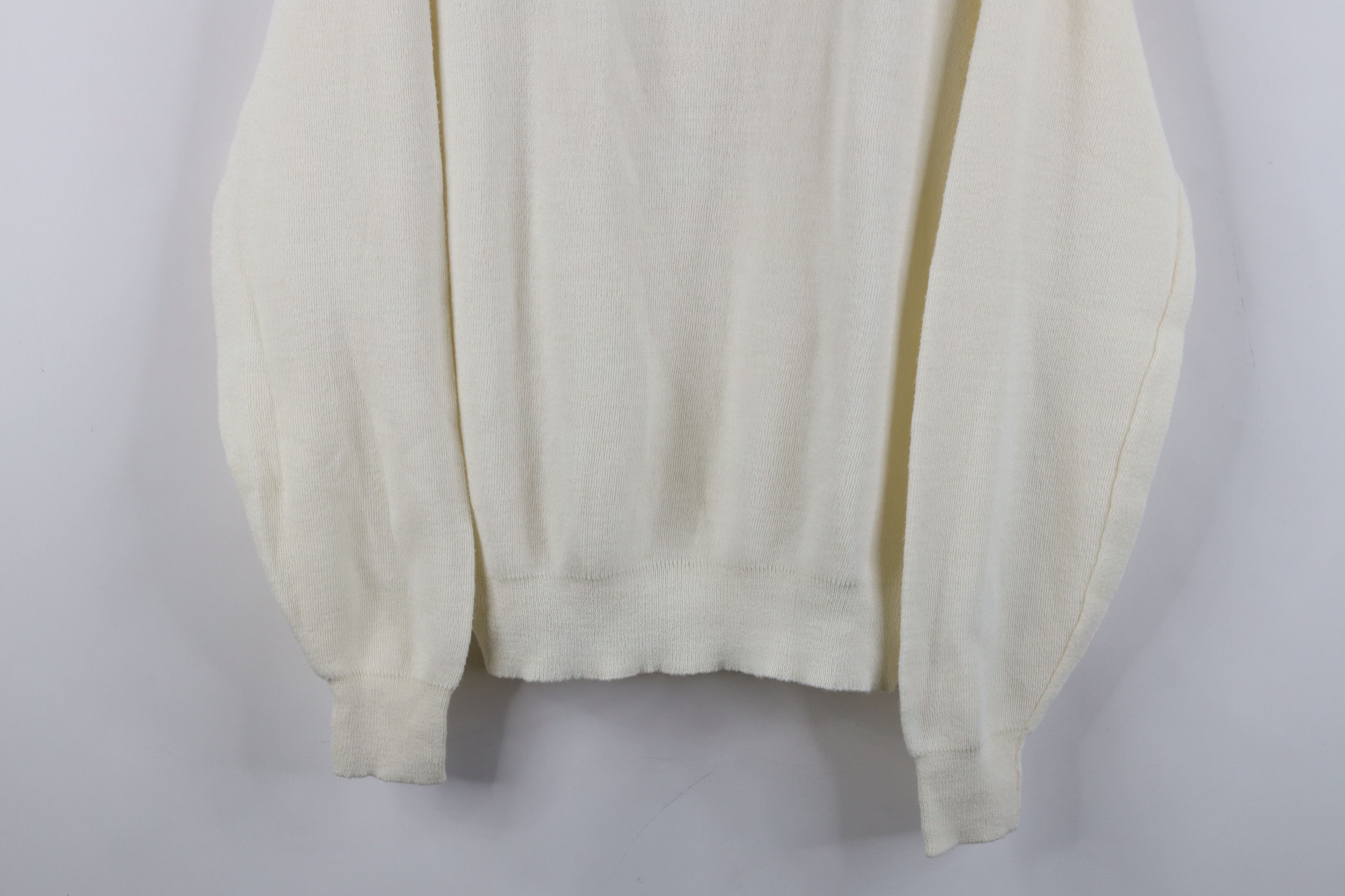 Vintage Vintage 70s Streetwear Knit Turtleneck Sweater Cream USA Size L / US 10 / IT 46 - 3 Thumbnail