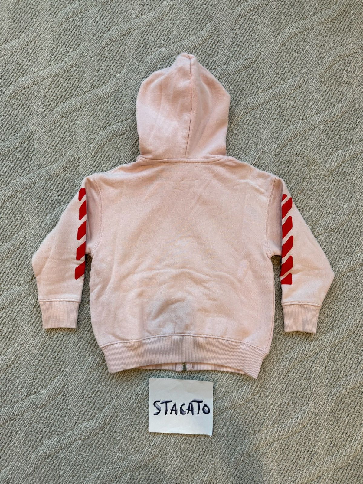 Off-White × Virgil Abloh Off-White Kids Diag Zip-up Hoodie Pink size 4 Kids Size S / US 4 / IT 40 - 3 Thumbnail