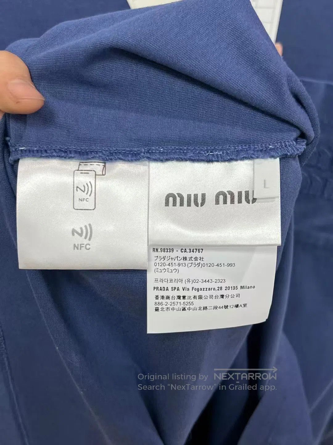 Miu Miu Miumiu Distressed Washed Long Sleeve. Size L / US 10 / IT 46 - 5 Thumbnail