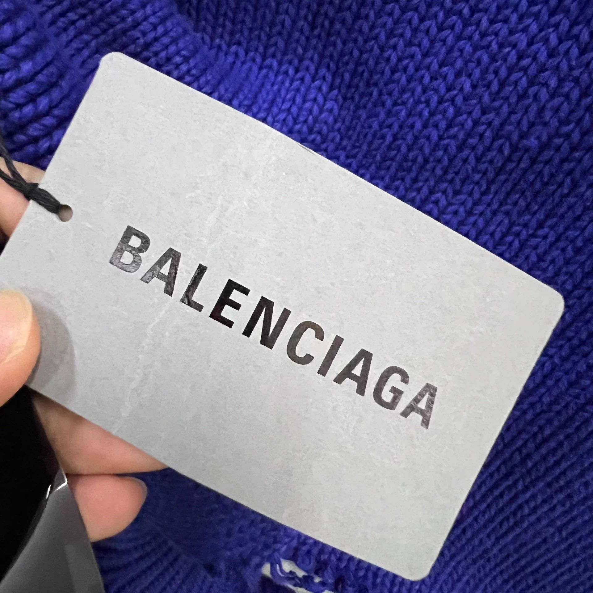 Balenciaga Balenciaga blue logo embroidered distressed hoodie XS Size US XS / EU 42 / 0 - 5 Thumbnail