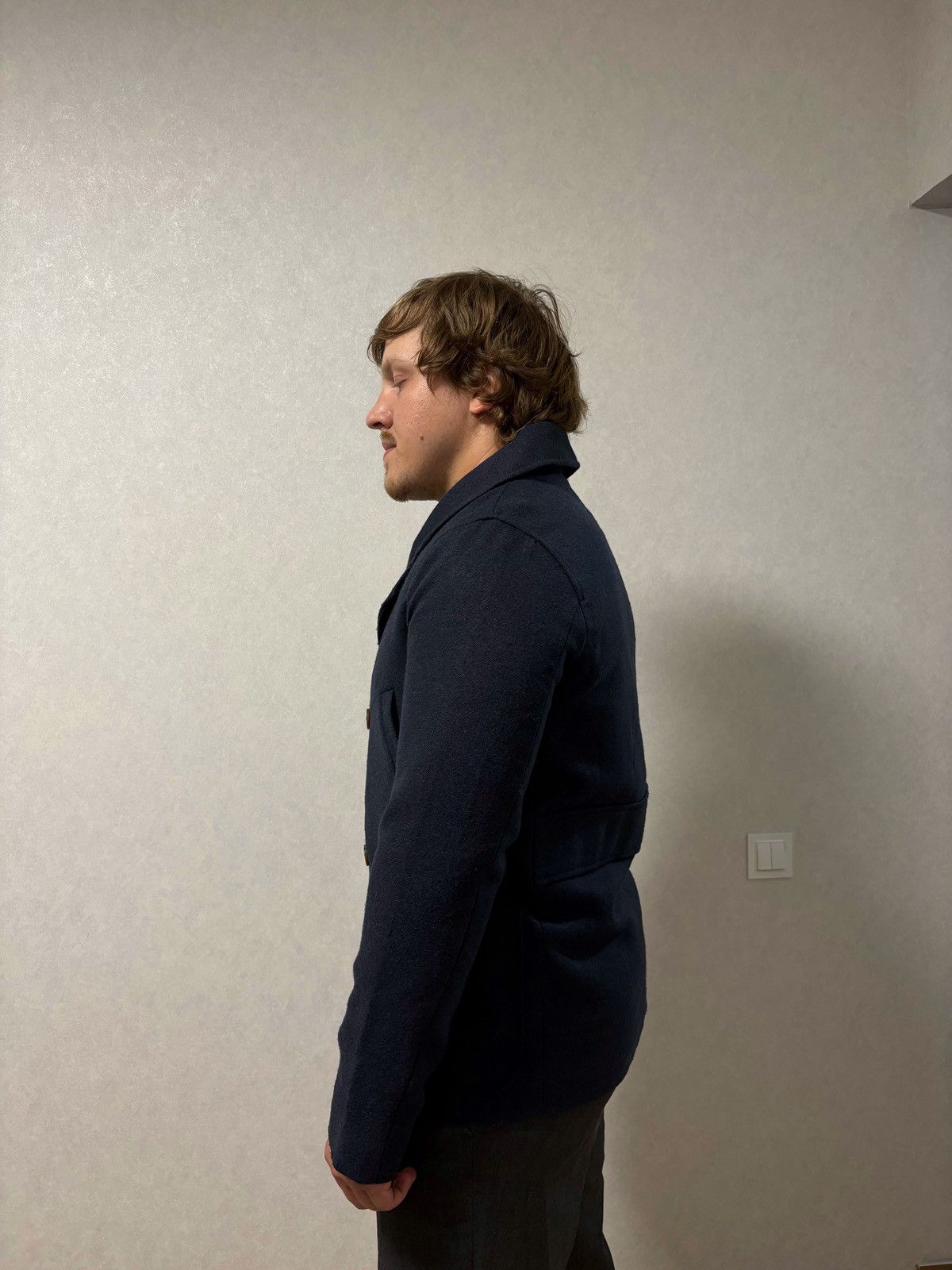 Folk Folk Double-breasted Pea Coat Dark Blue Sz: 3/M Front Pocket Size US M / EU 48-50 / 2 - 3 Thumbnail