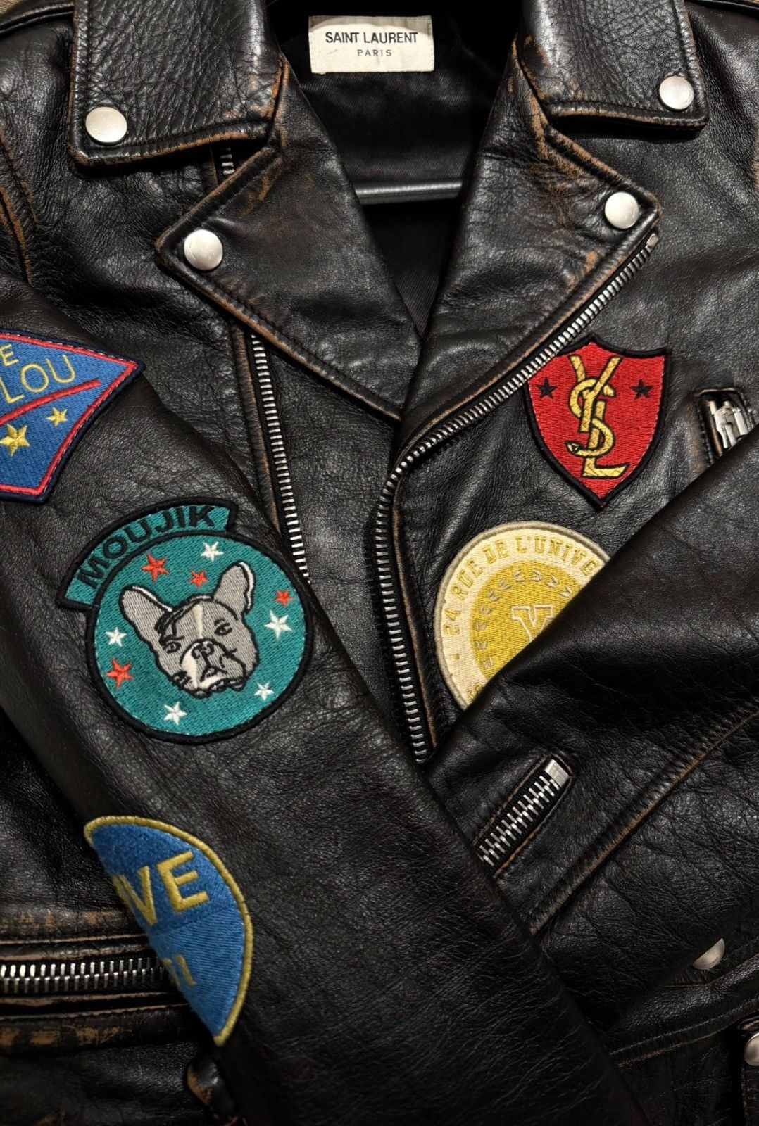 Saint Laurent Paris Saint Laurent 17FW L01 Patch Badge Motorcycle Jacket Size XS / US 0-2 / IT 36-38 - 4 Thumbnail