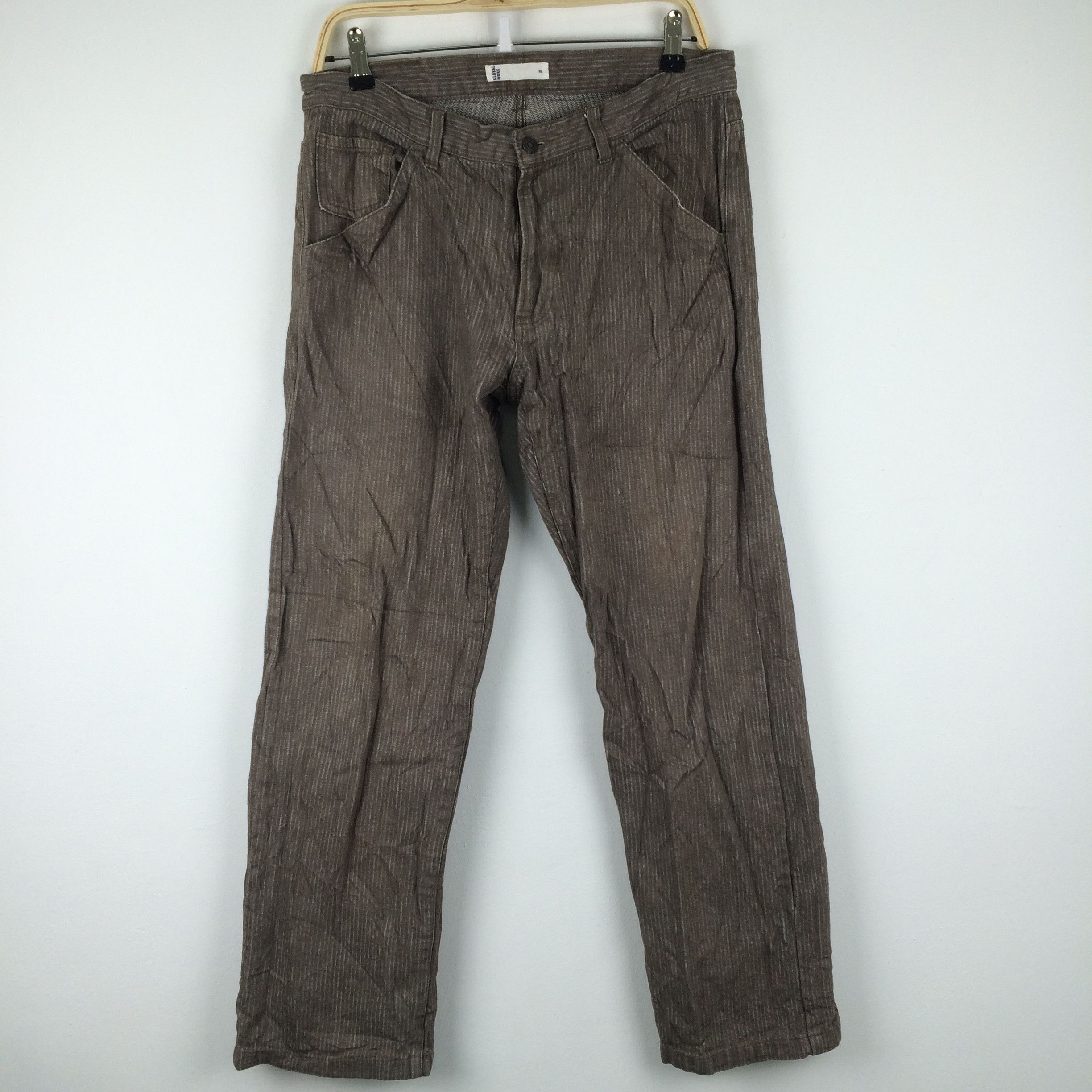 Global Work × Japanese Brand X91 JAPAN GLOBAL WORK CORDUROY STRIPED WORK PANTS Size US 34 / EU 50 - 2 Thumbnail