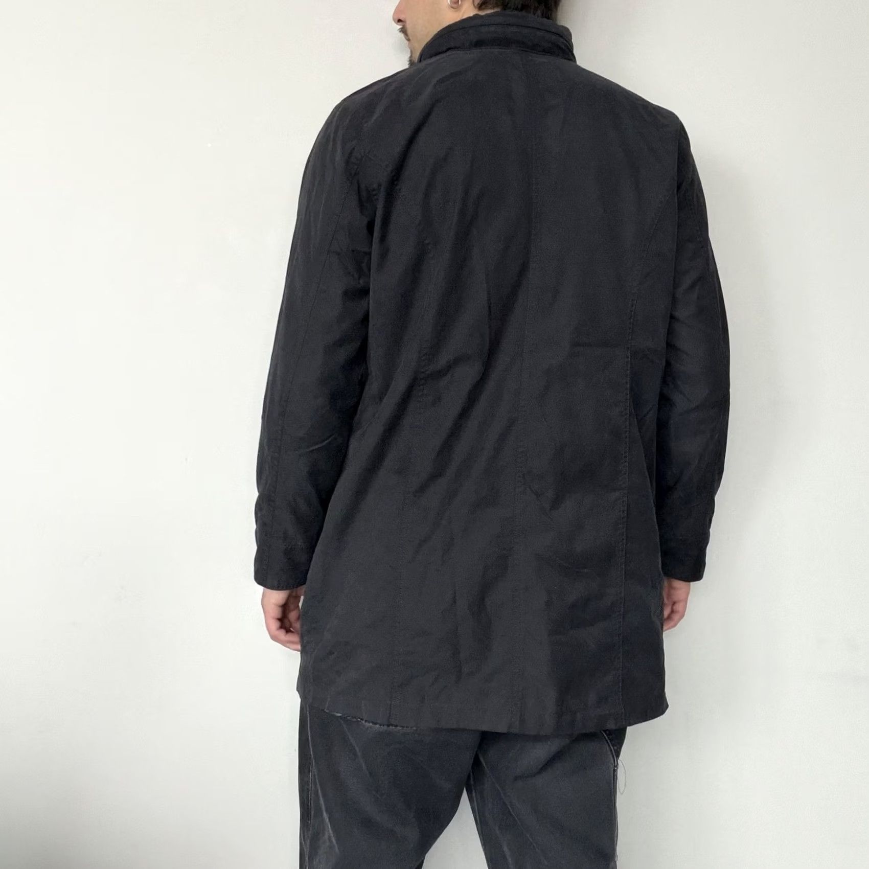 Denim & Co. Vintage Denim & Co. Coat Women Large Black Rain Coat Hooded Toggle Front Closure Mid-Length Size US L / EU 52-54 / 3 - 2 Thumbnail