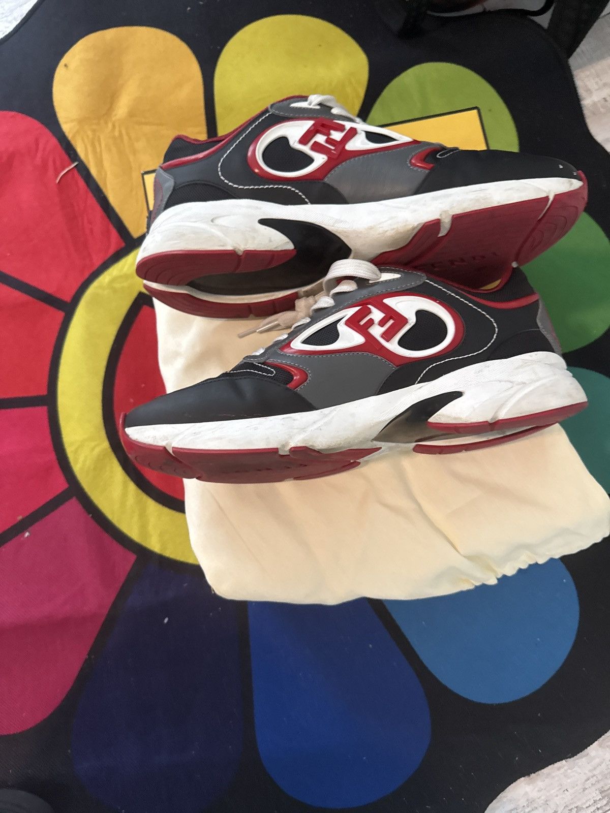 Fendi Black/ red fendi Size US 10 / EU 43 - 6 Thumbnail