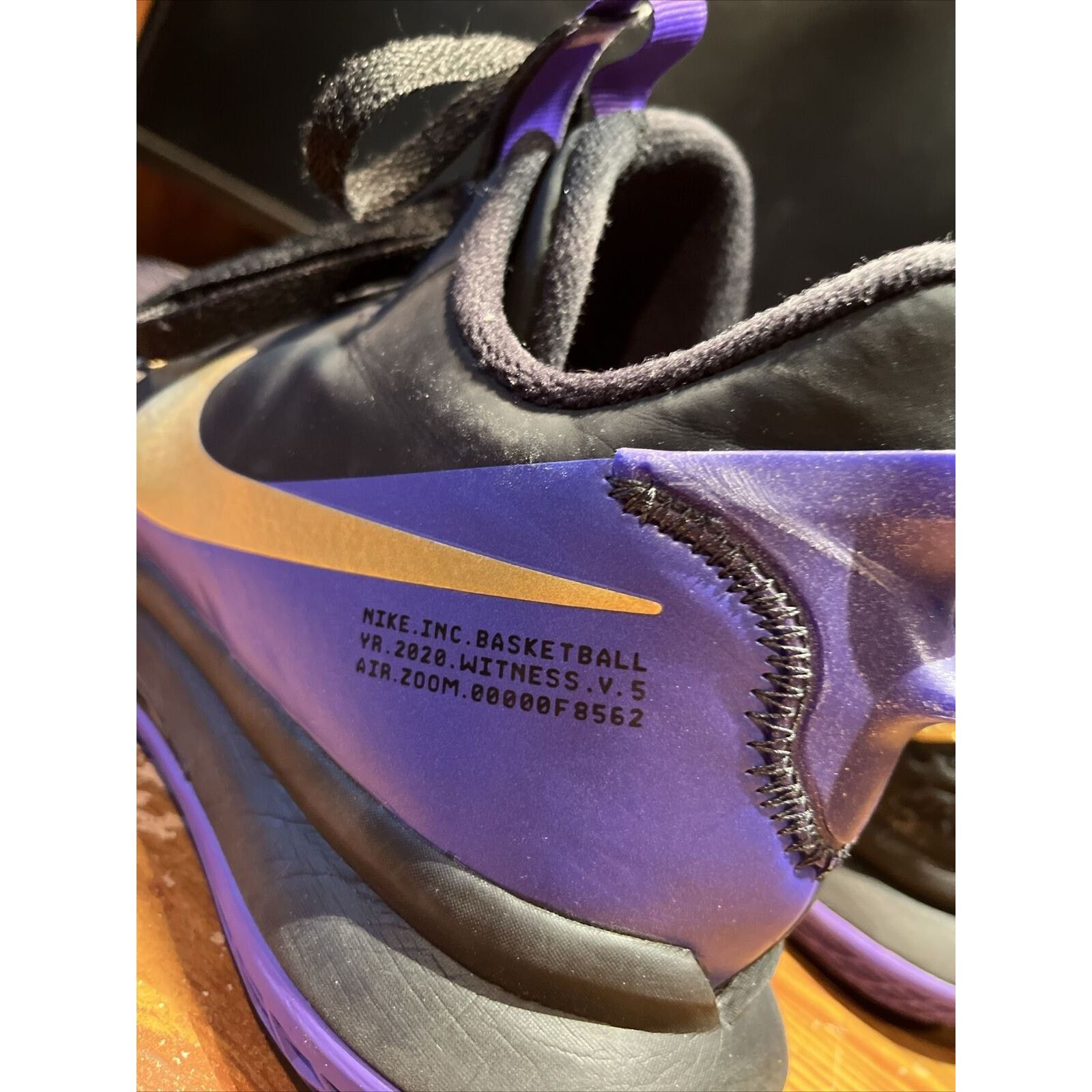 Nike Nike Lebron Witness V 5 Black Purple Gold Size Men's US 12.5 Size US 12.5 / EU 45-46 - 12 Thumbnail