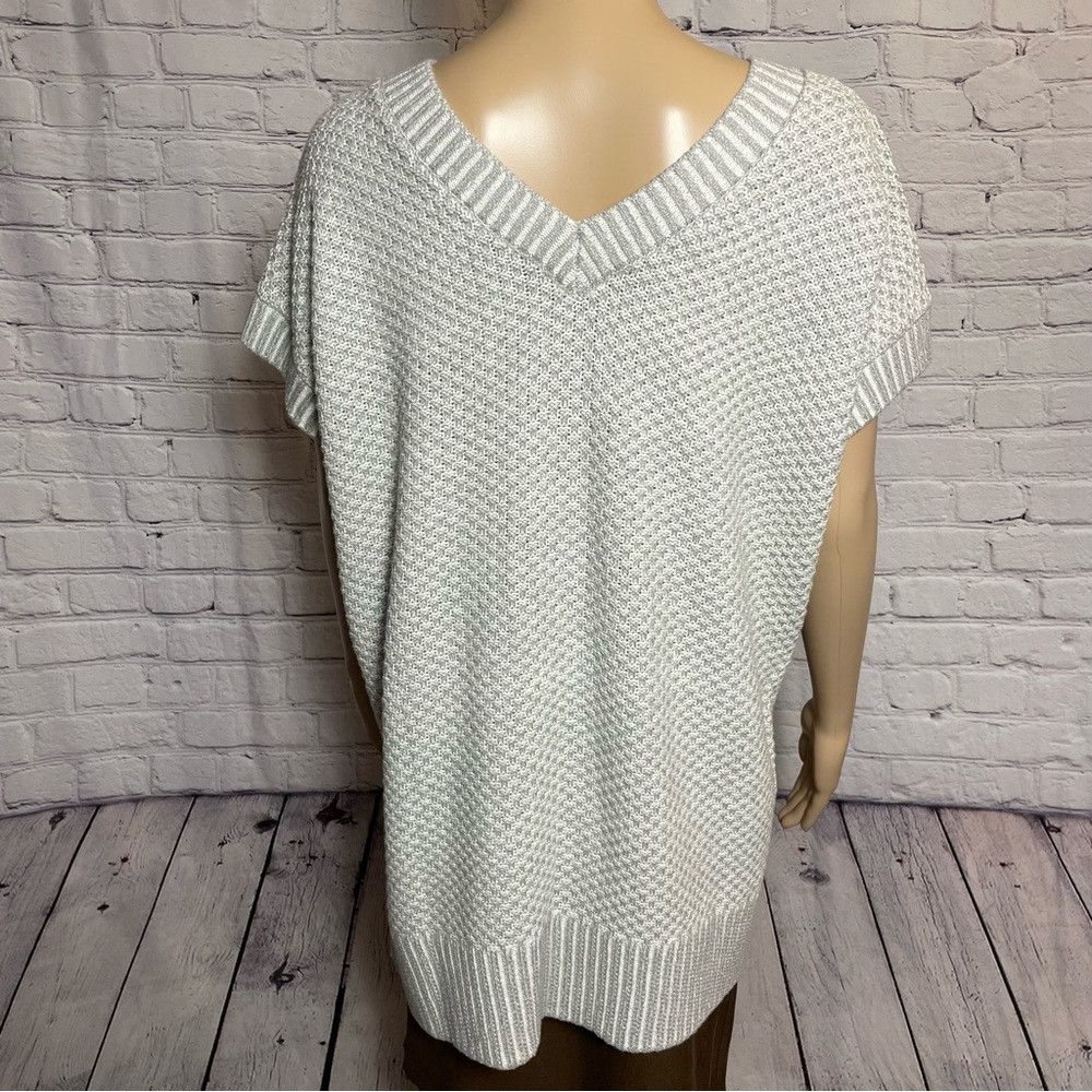 Isaac Mizrahi New Isaac Mizrahi Cotton Lace up Grey Poncho Top Size L Size L / US 10 / IT 46 - 5 Thumbnail