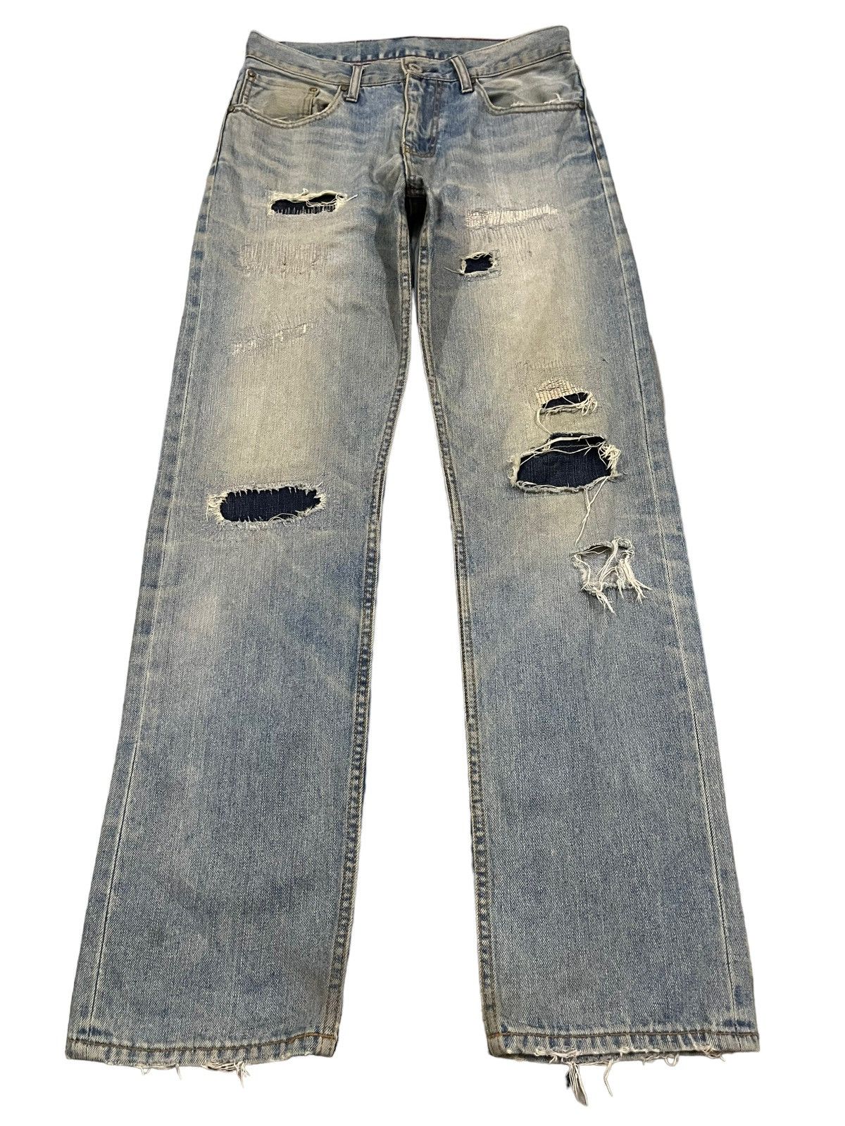 14th Addiction Vintage Japanese Brand Blue Wash Distressed Style Jeans Size US 30 / EU 46 - 1 Thumbnail