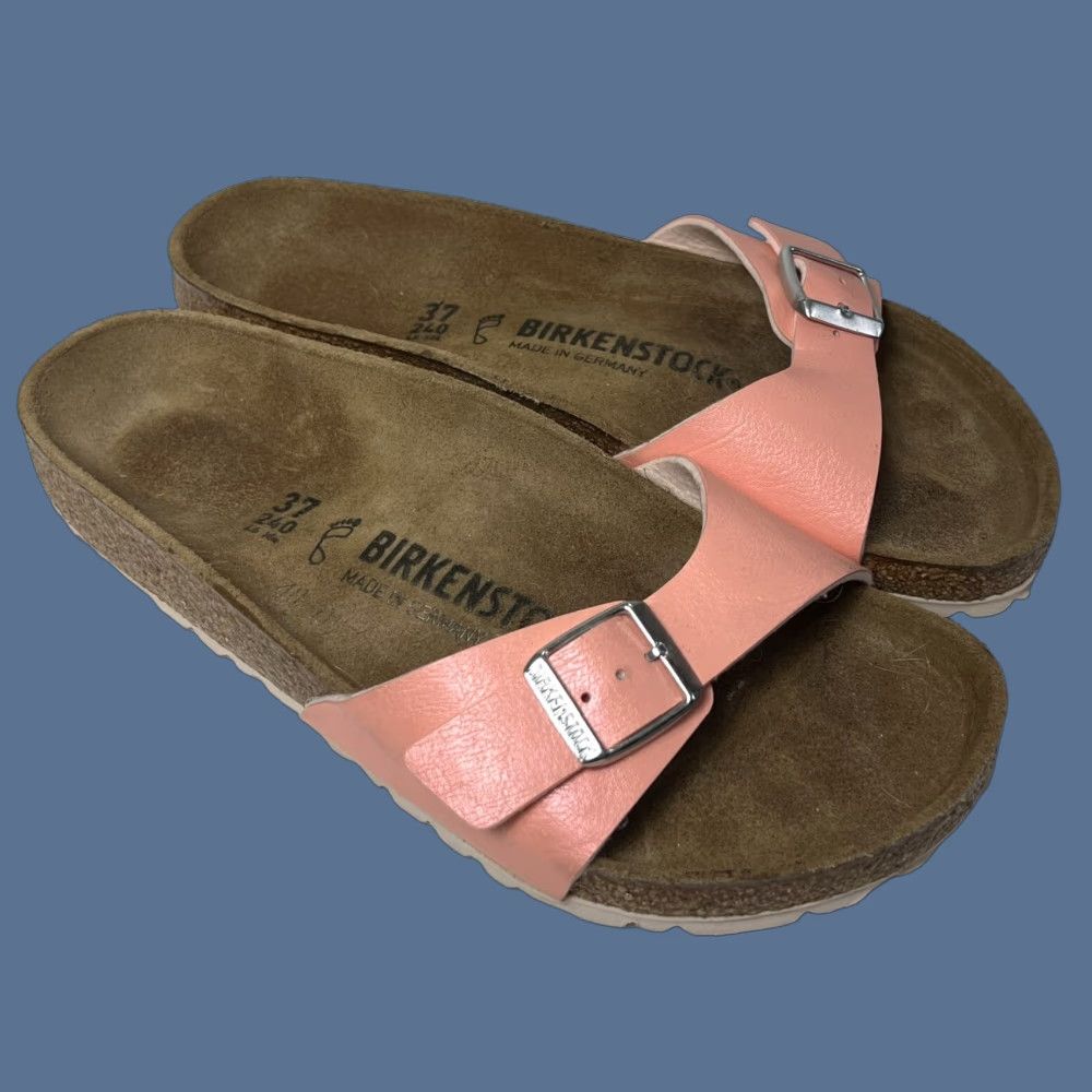 Birkenstock Birkenstock Women's Madrid Patent Slides Sandals Coral Peach US 6 EUR 37 Size US 6 / IT 36 - 1 Thumbnail