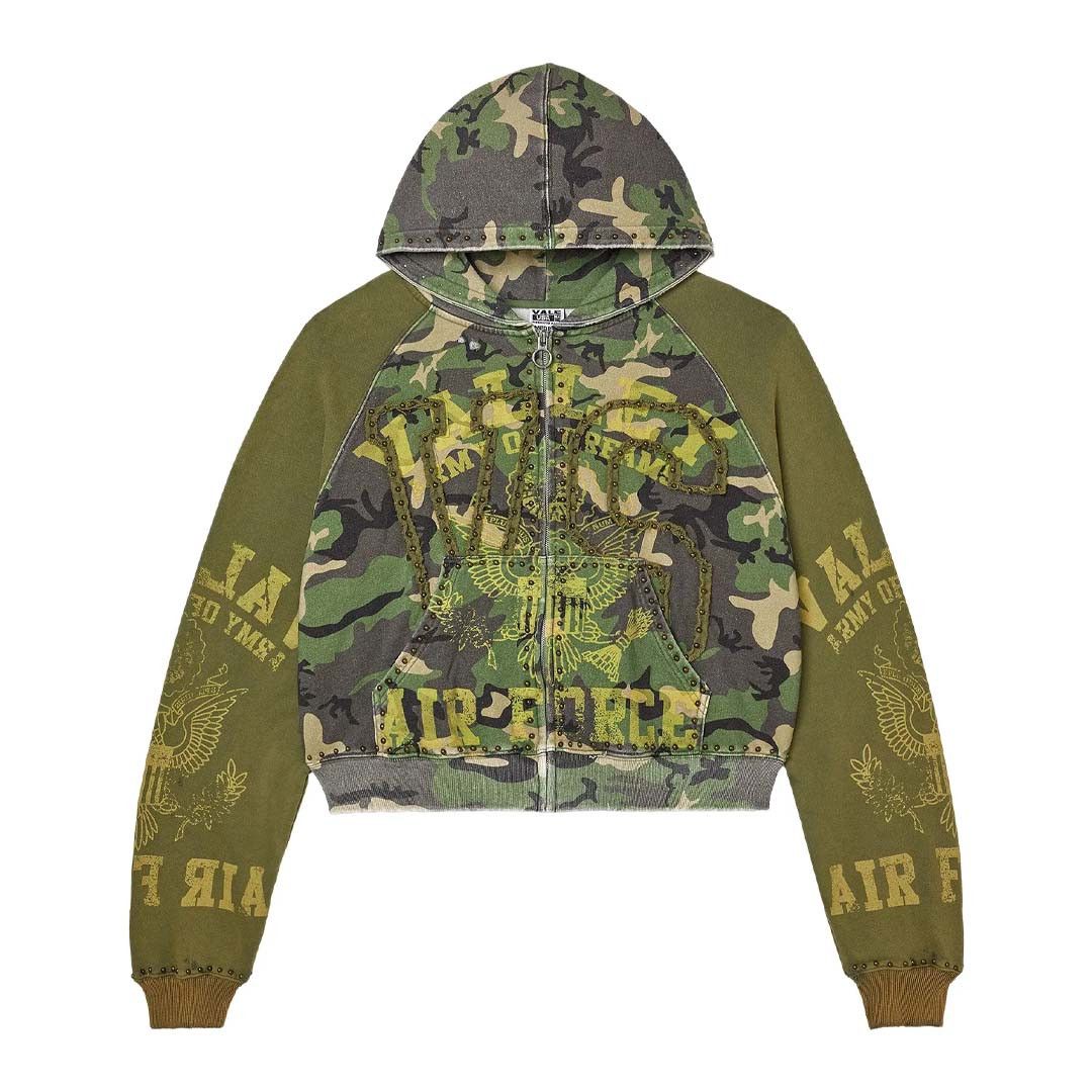Forever Terrain Zip Up Hoodie 'Green/Yellow'