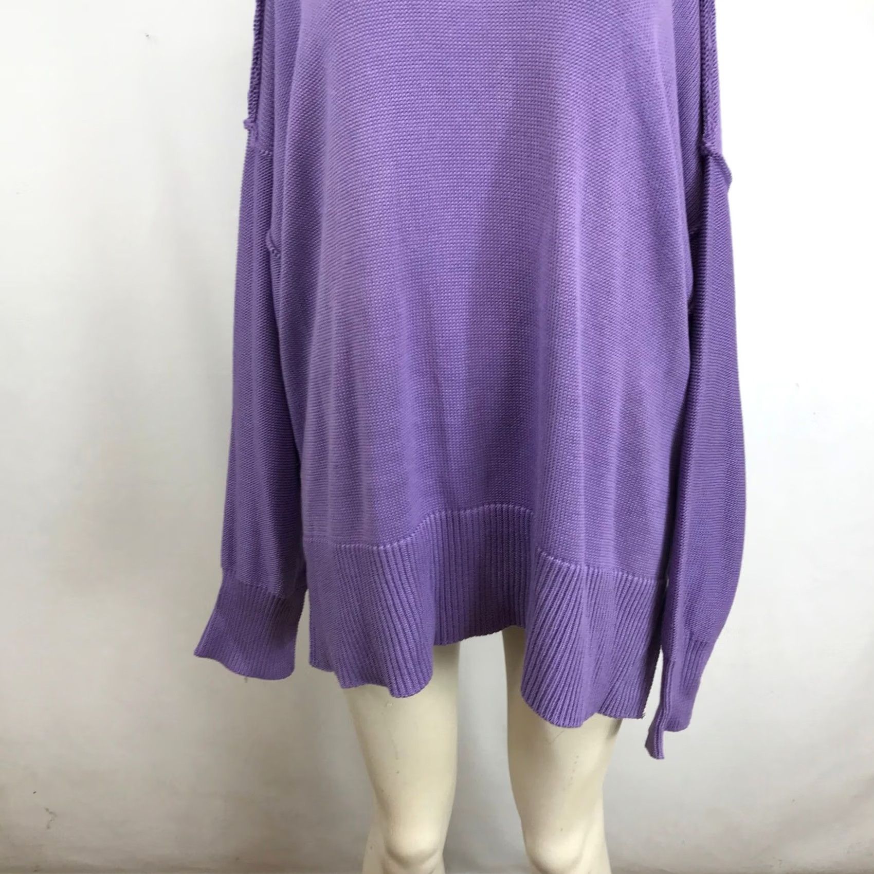 Vintage Wishlist Purple Knit Sweater Womens Size L Oversized Crew Neck Exposed Seams Size L / US 10 / IT 46 - 3 Thumbnail