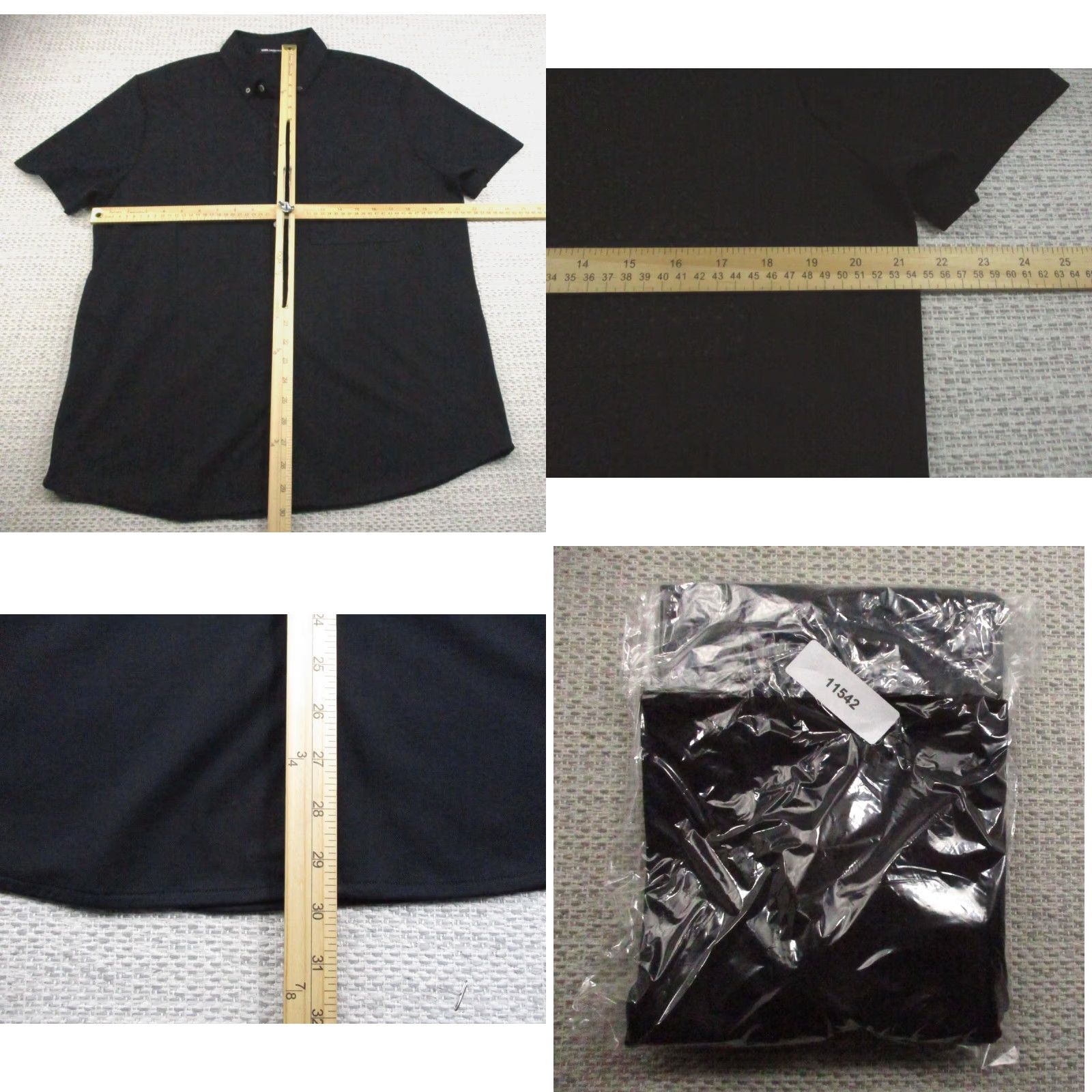 Karl Lagerfeld Karl Lagerfeld Shirt Mens Large Black Short Sleeve Button Up Chest Pocket Shirt Size US L / EU 52-54 / 3 - 8 Thumbnail