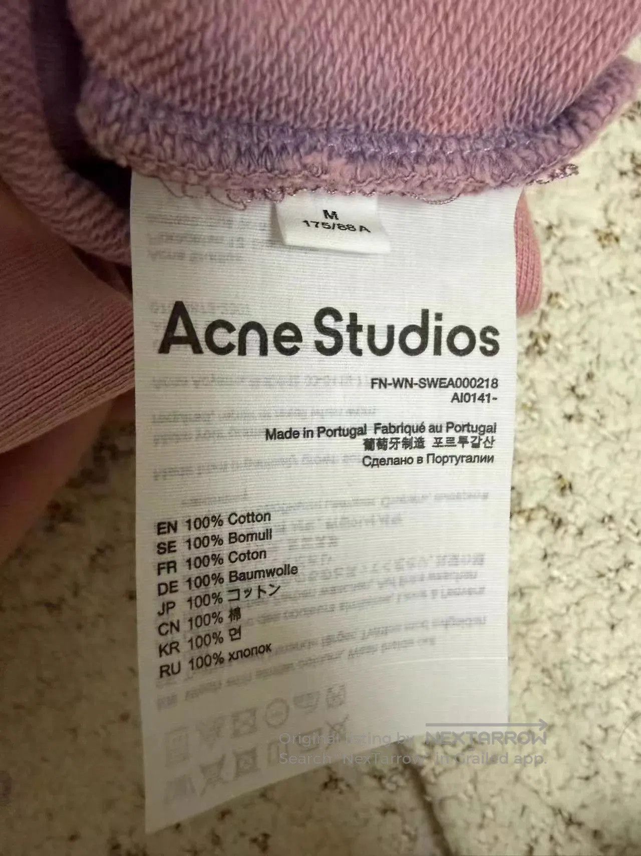 Acne Studios Pink Crewneck Sweatshirt - Size M. Size US M / EU 48-50 / 2 - 4 Thumbnail