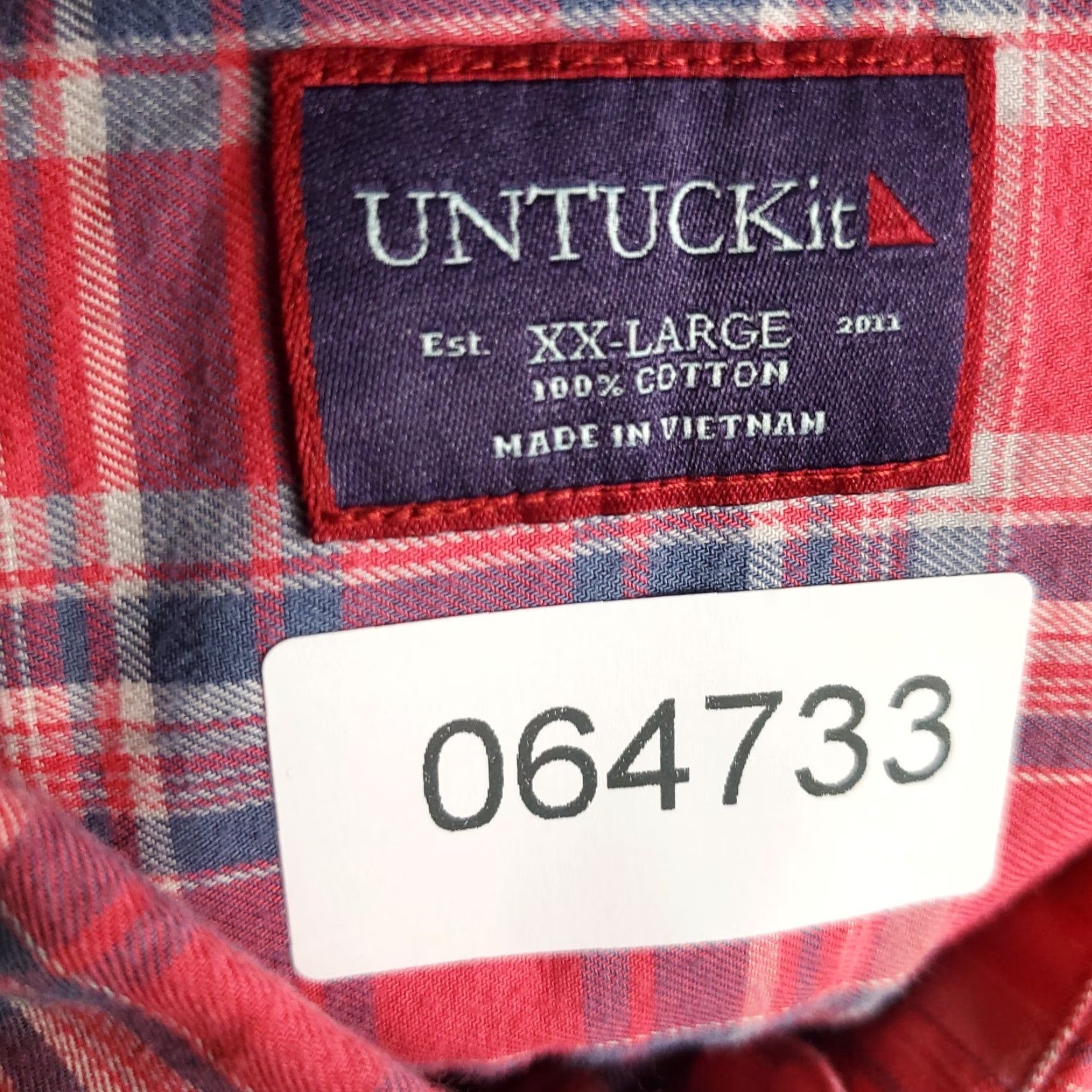 UNTUCKit UNTUCKit Mens Shirt 2XL Red Plaid Button-Up Long Sleeve Casual Shirt Size US XXL / EU 58 / 5 - 7 Thumbnail