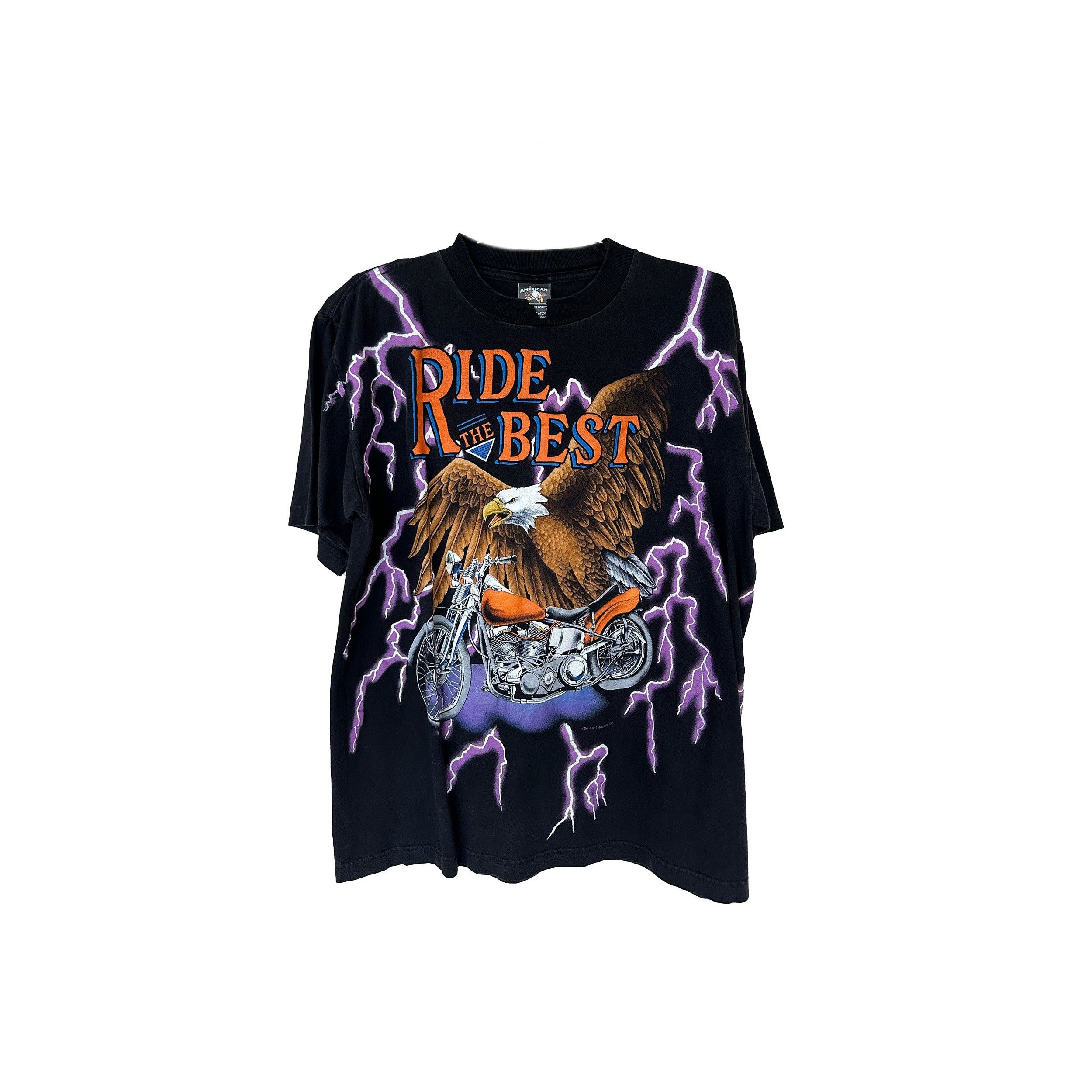 Vintage VINTAGE USA THUNDER RIDE THE BEST AOP MOTORCYCLE TEE Size US XL / EU 56 / 4 - 1 Thumbnail