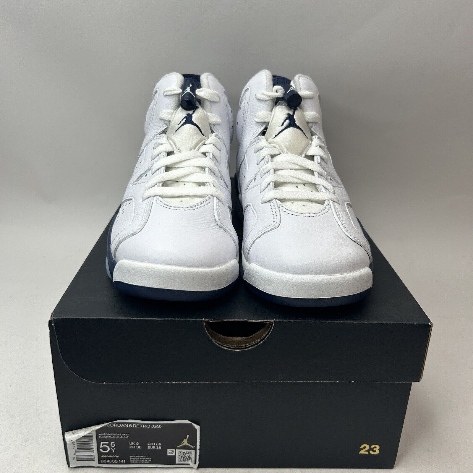 Nike Nike Shoes Air Jordan 6 Retro GS “Midnight Navy” 2023 Size US 7 / IT 37 - 2 Thumbnail