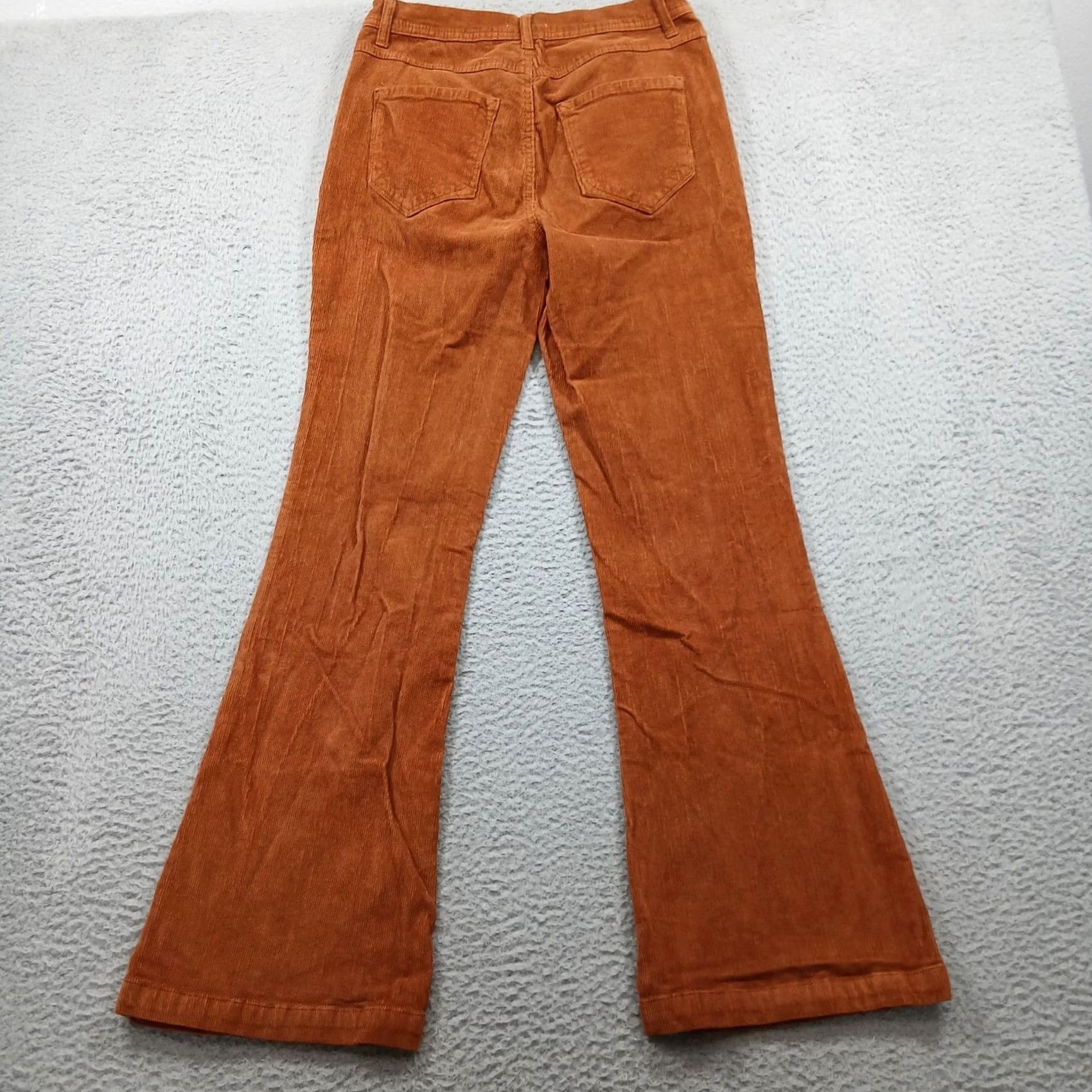 Vintage VINTAGE Kensie Savannah High Rise Flare Corduroy Pants Women 8/29 Rust Orange EUC Size 29" - 2 Thumbnail